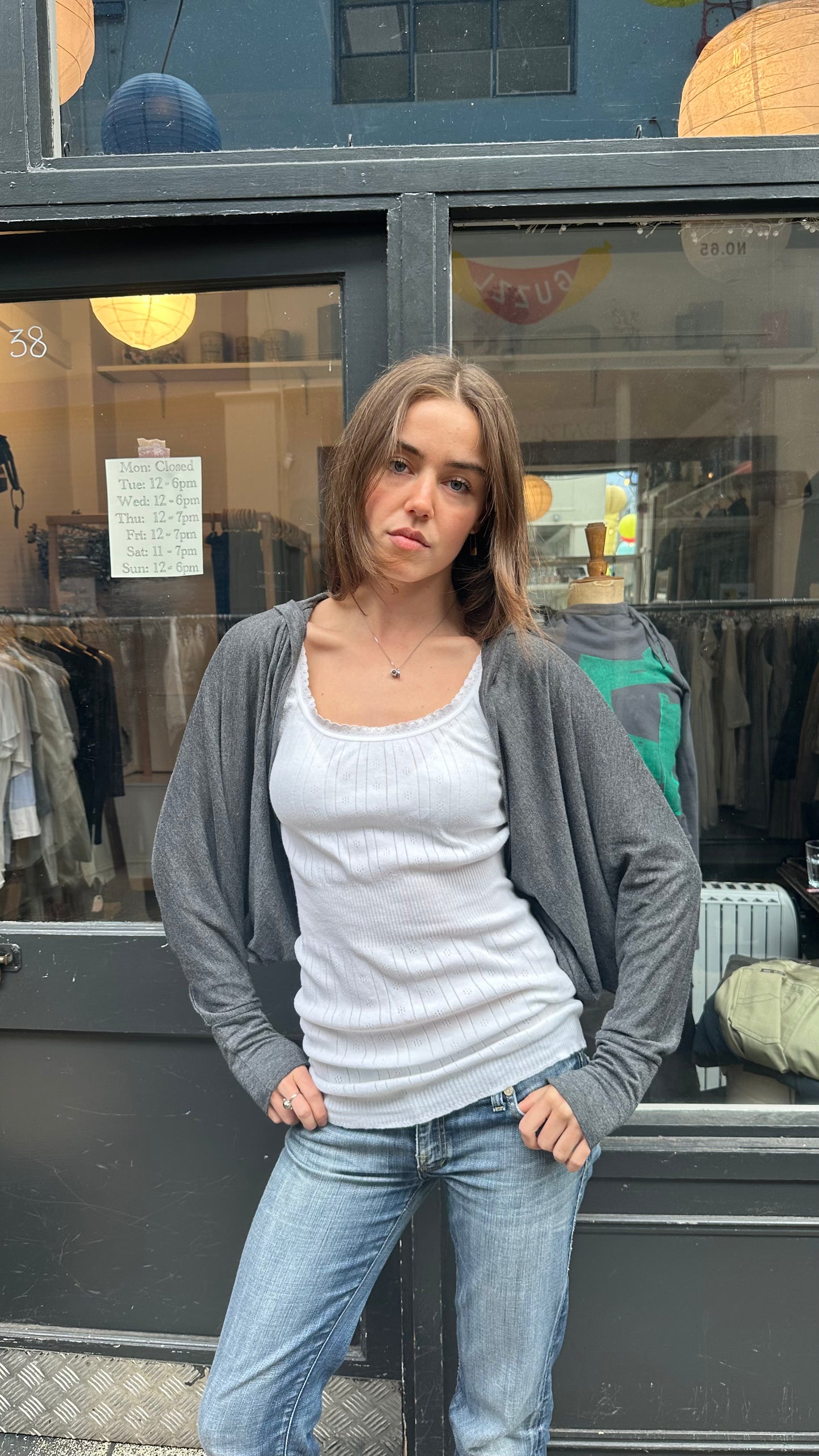 Grey shrug hoodie