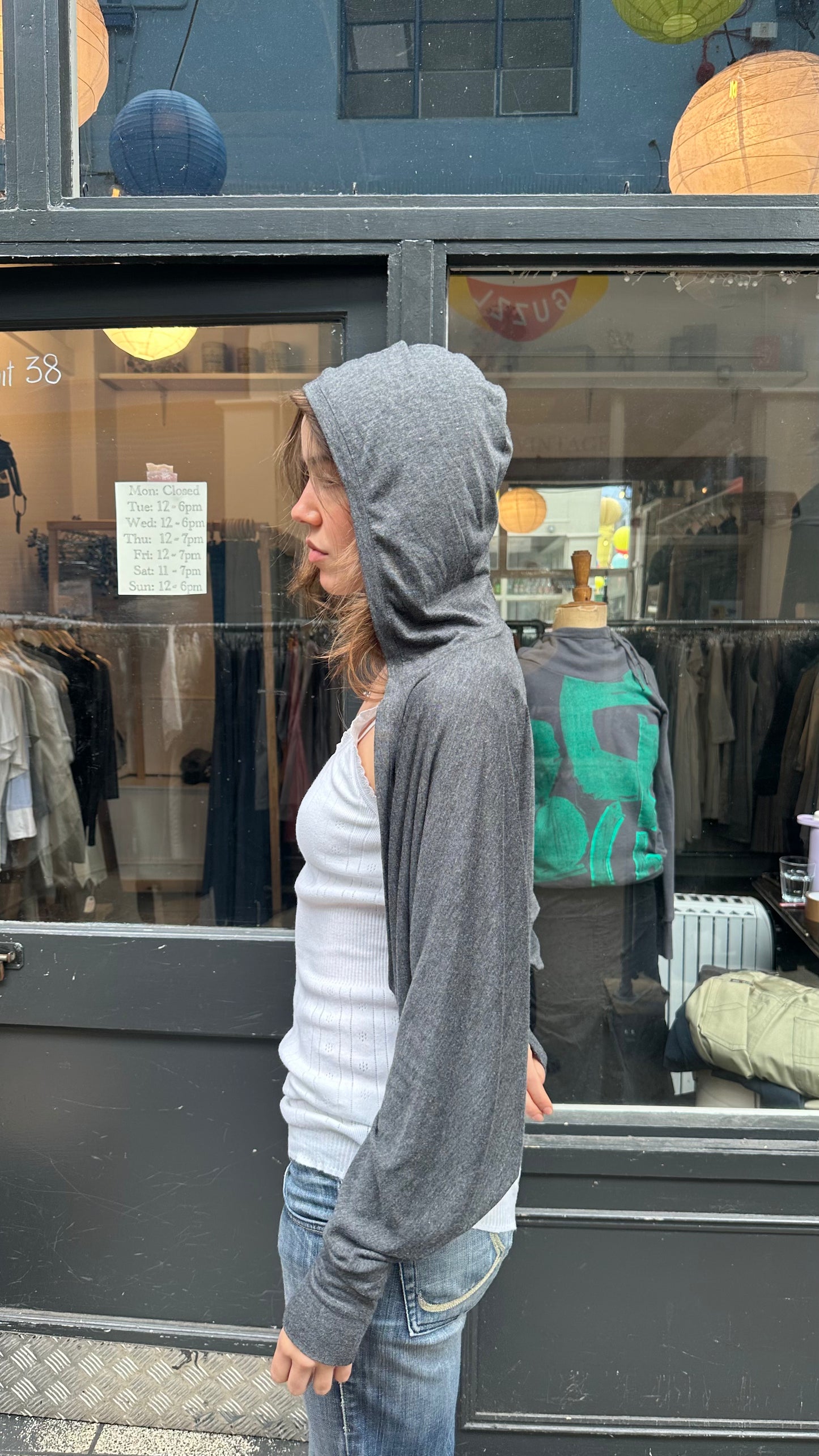 Grey shrug hoodie