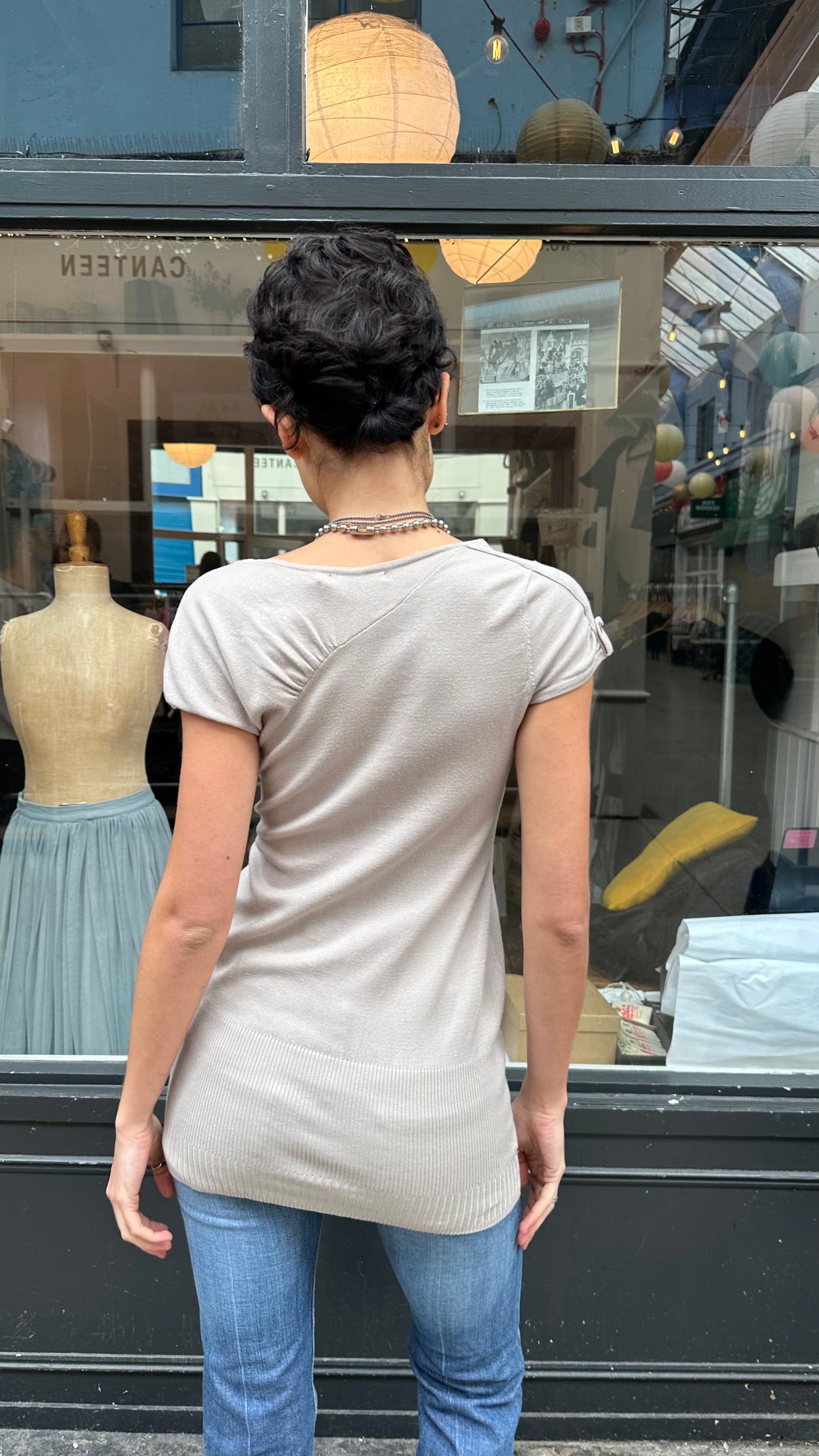 Grey mini dress with zip