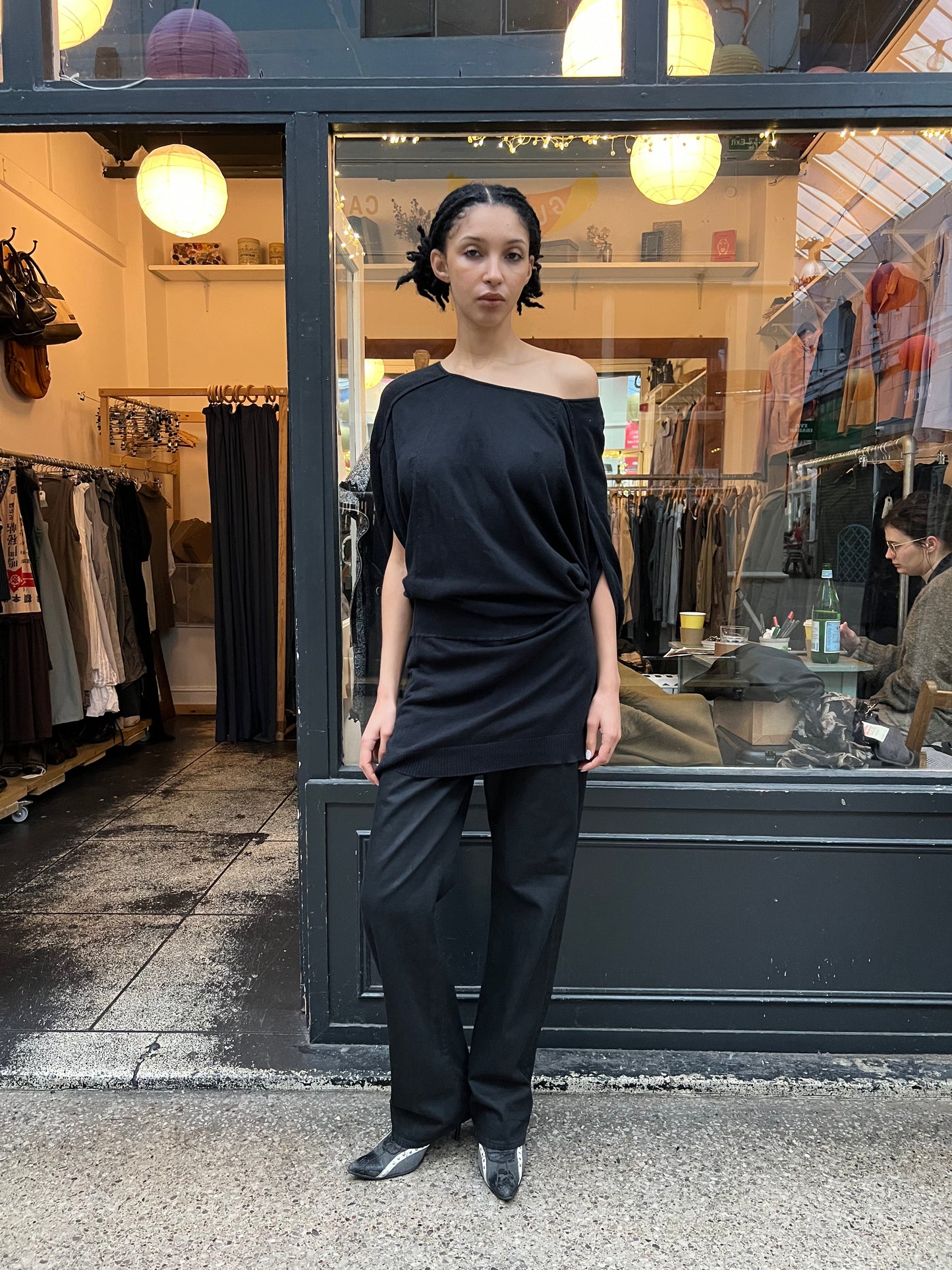 MISS SIXTY black cotton slouchy dress