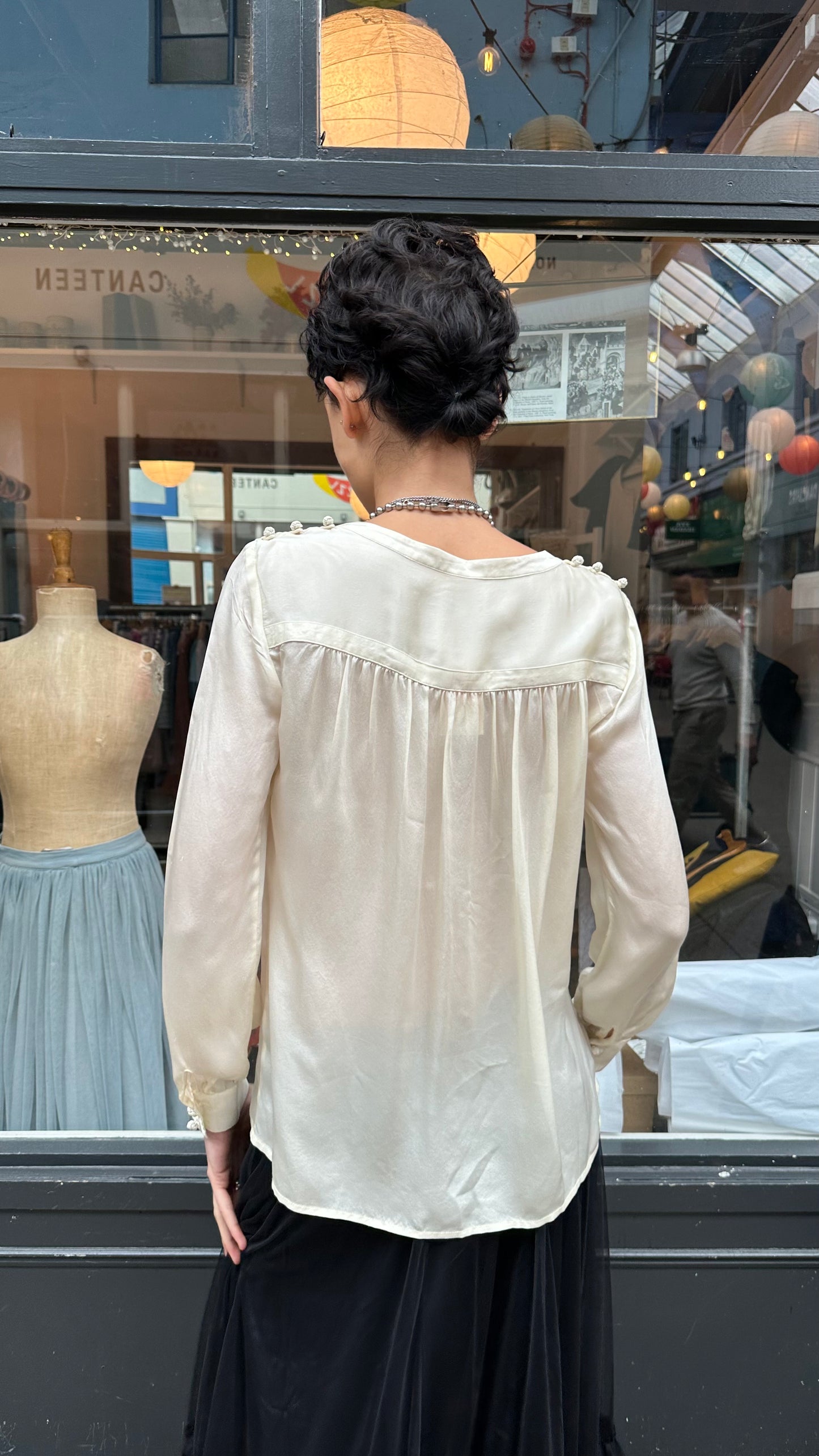 Cream silk blouse