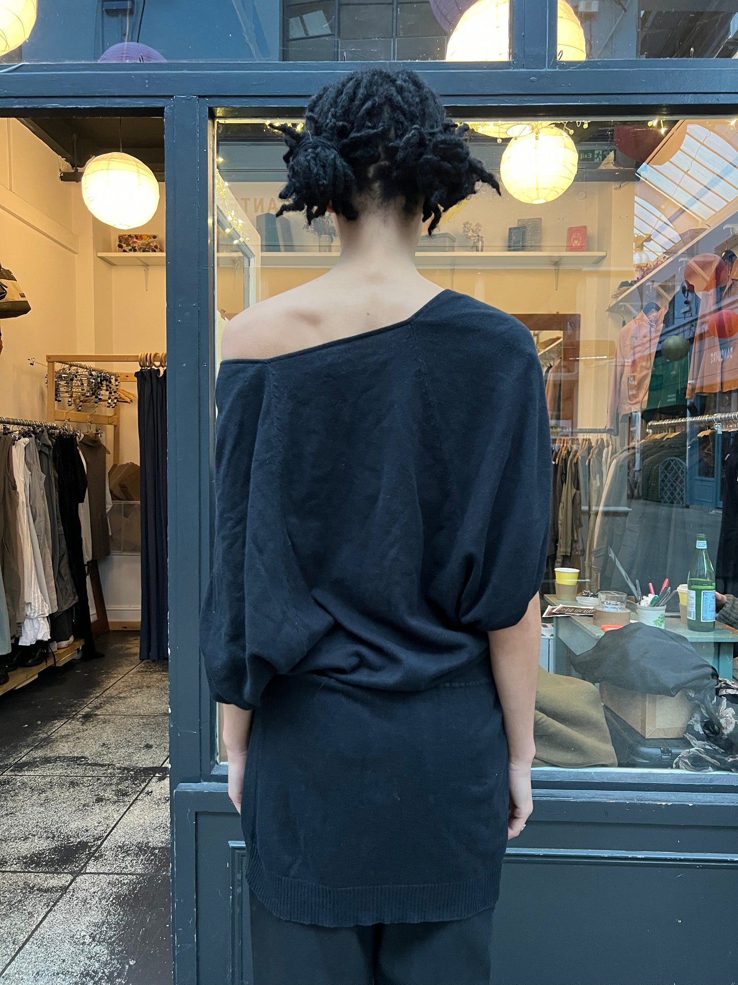 MISS SIXTY black cotton slouchy dress