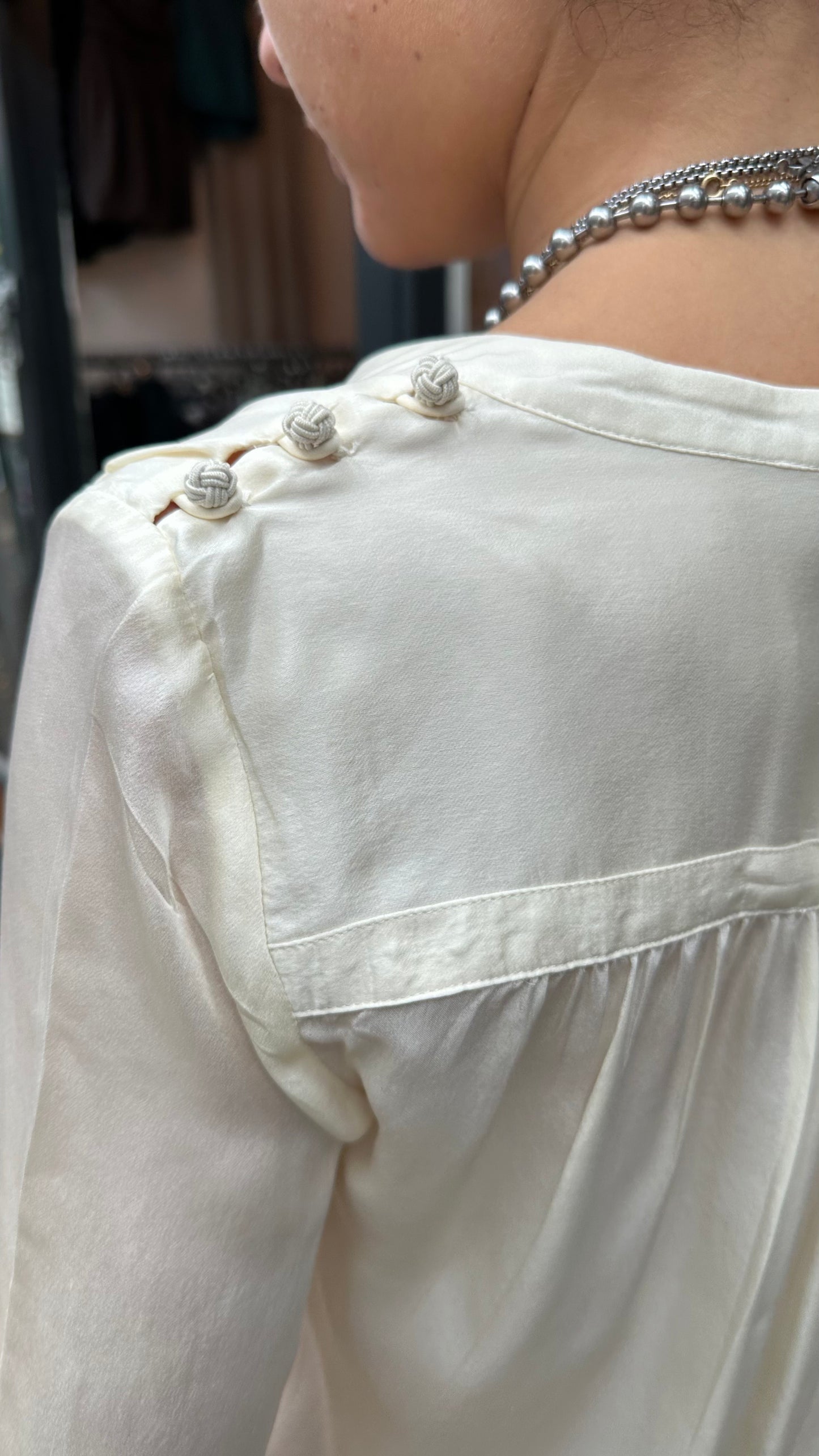 Cream silk blouse
