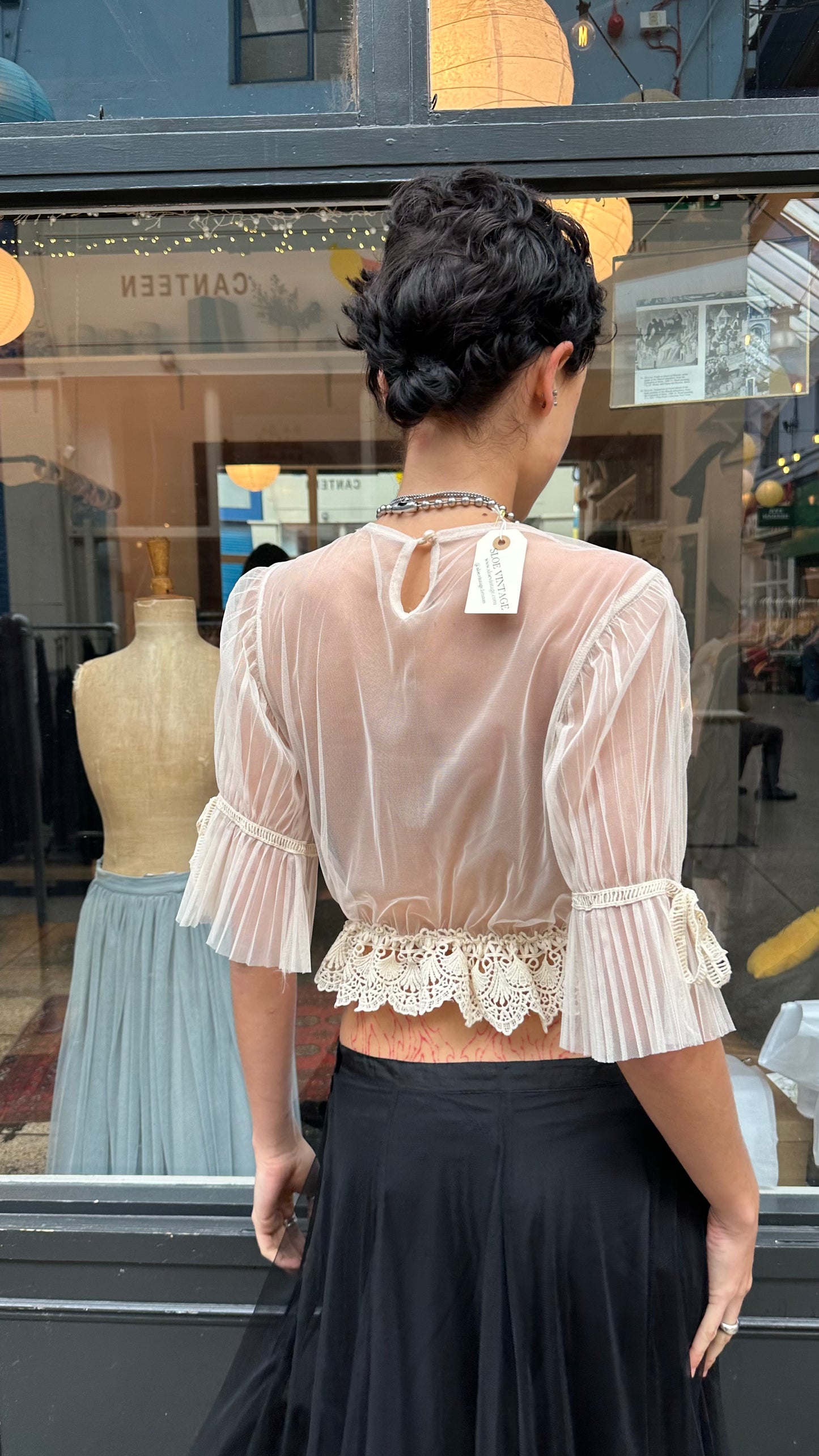 Cream lace top