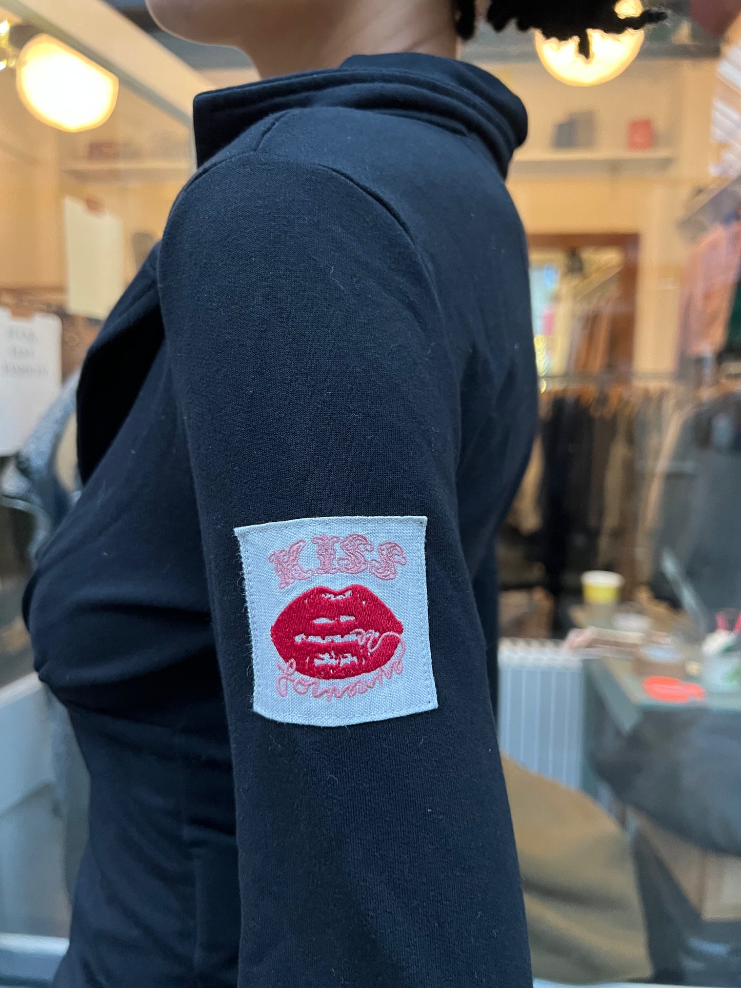 Cotton jacket with bustle