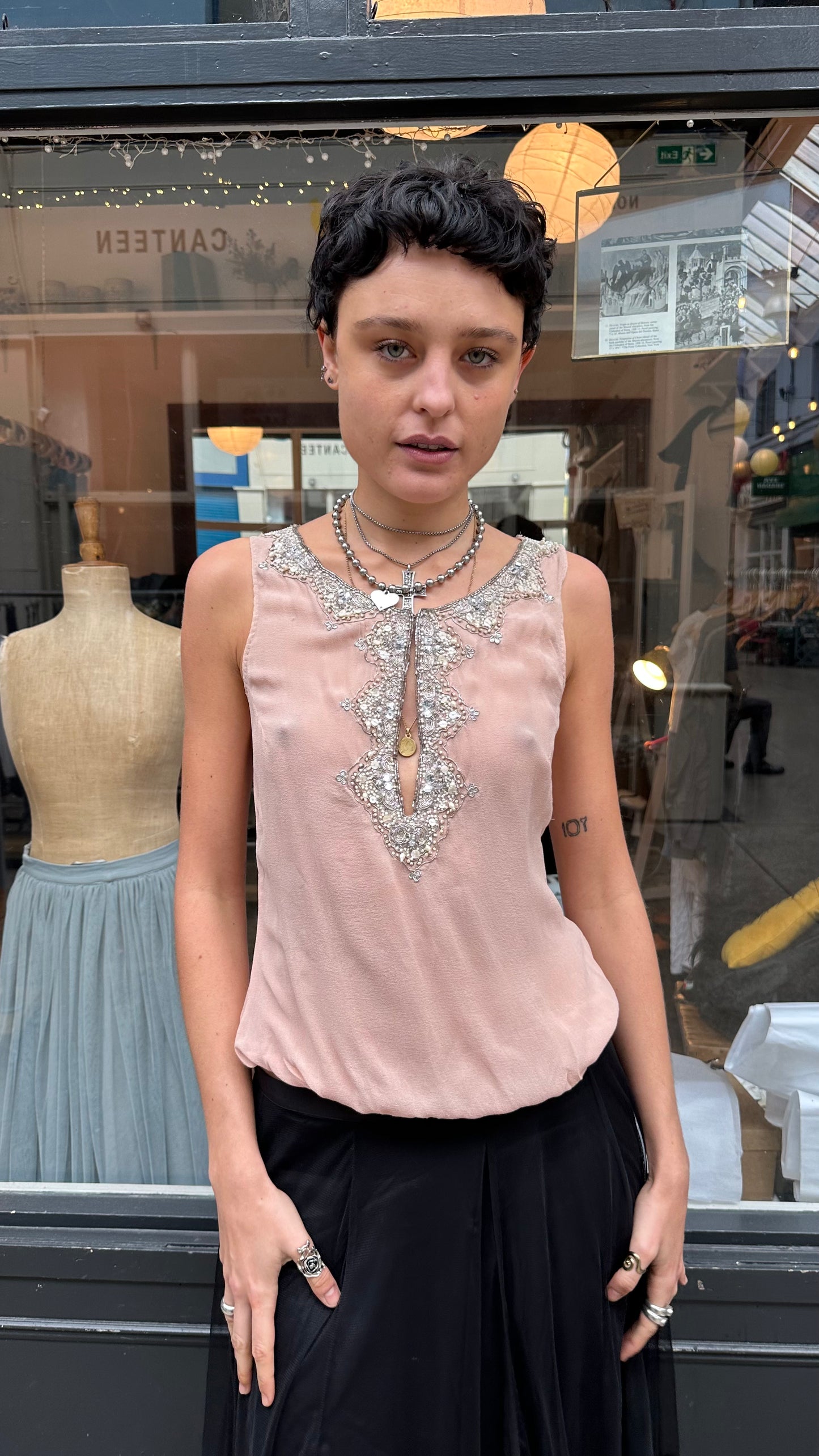 Pink silk blouse