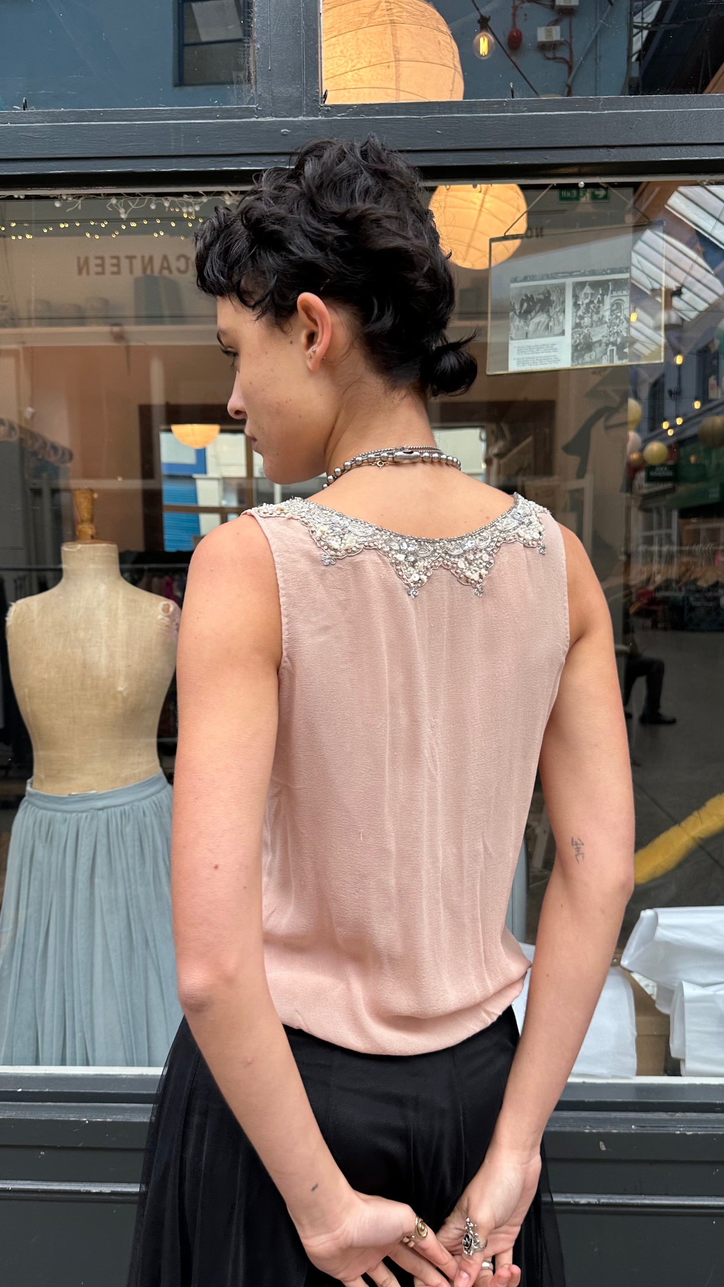 Pink silk blouse