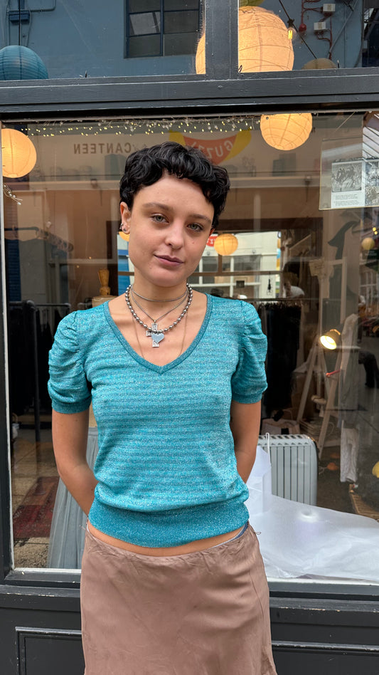 Blue sparkle top