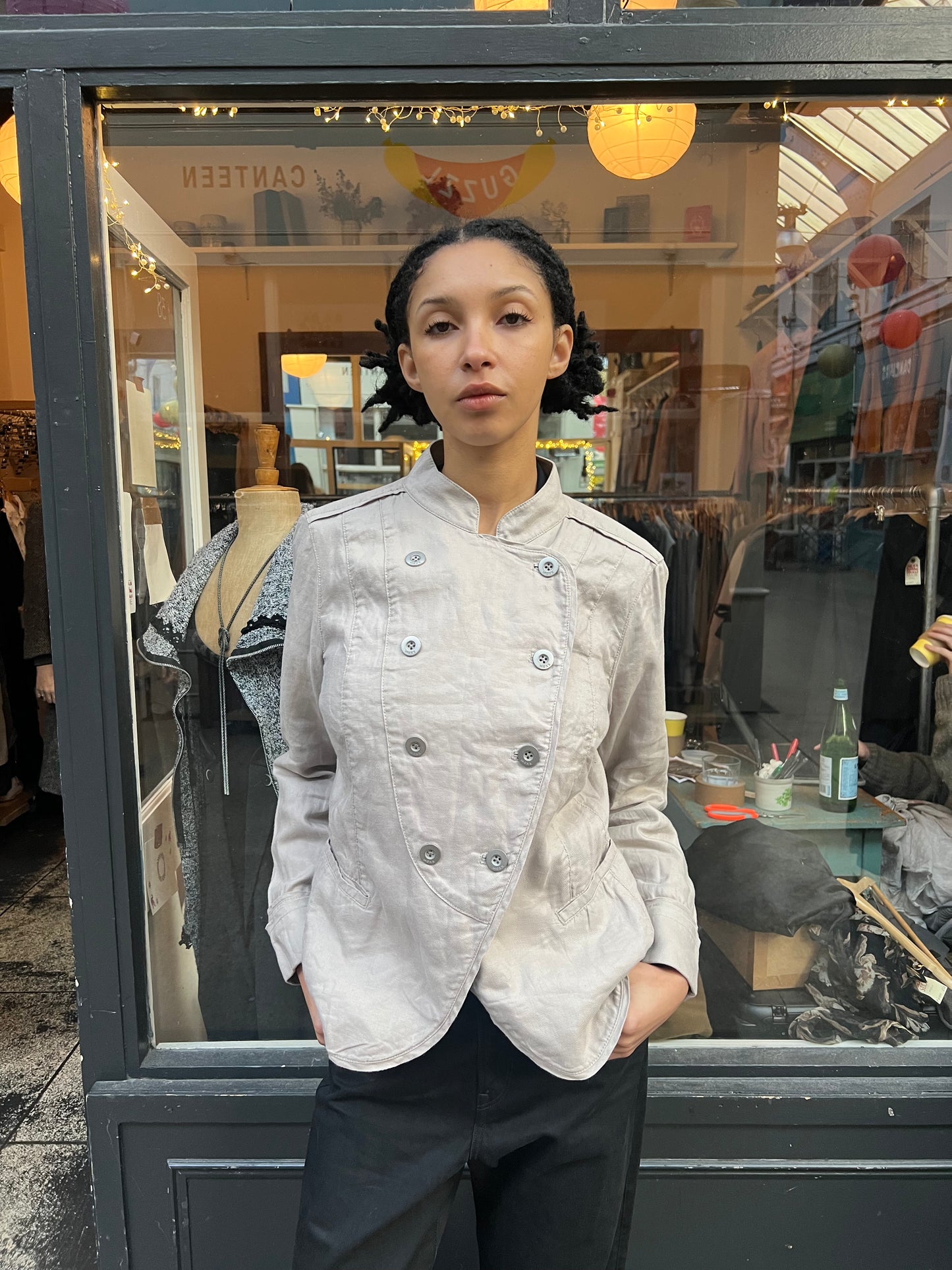 Linen military style jacket