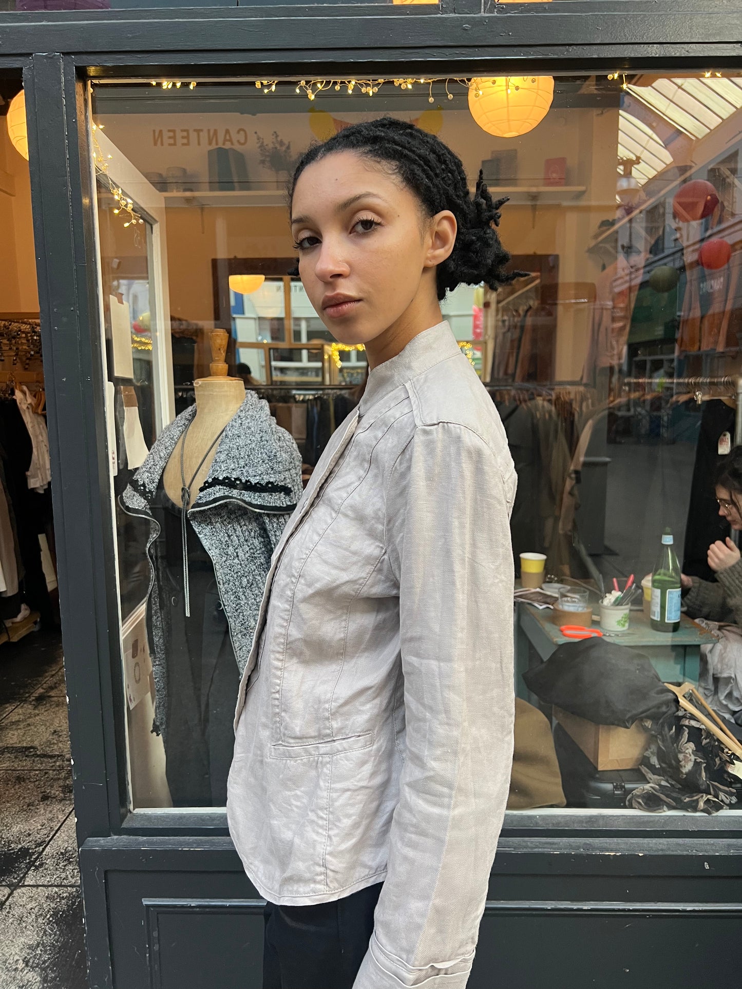 Linen military style jacket