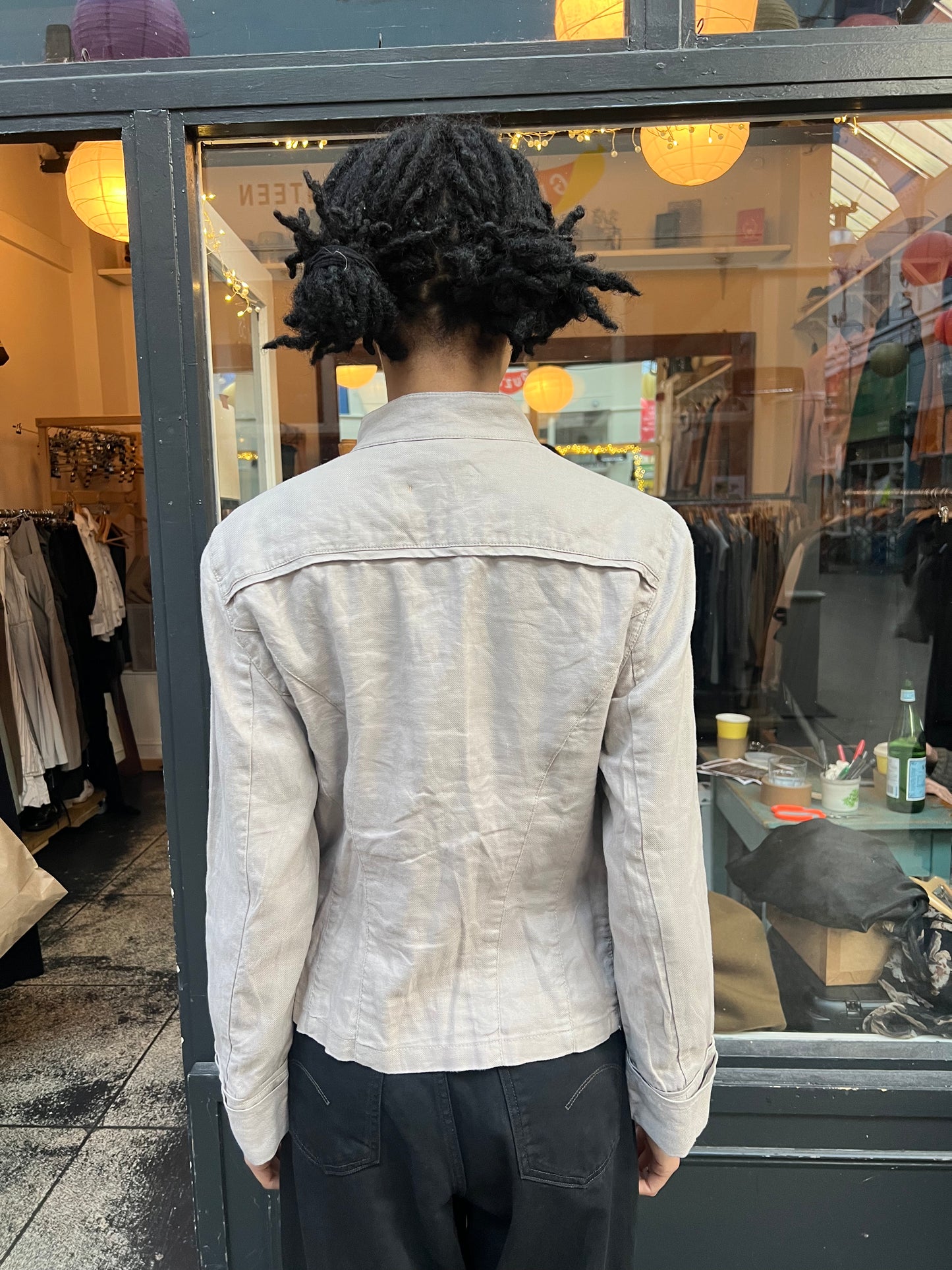 Linen military style jacket