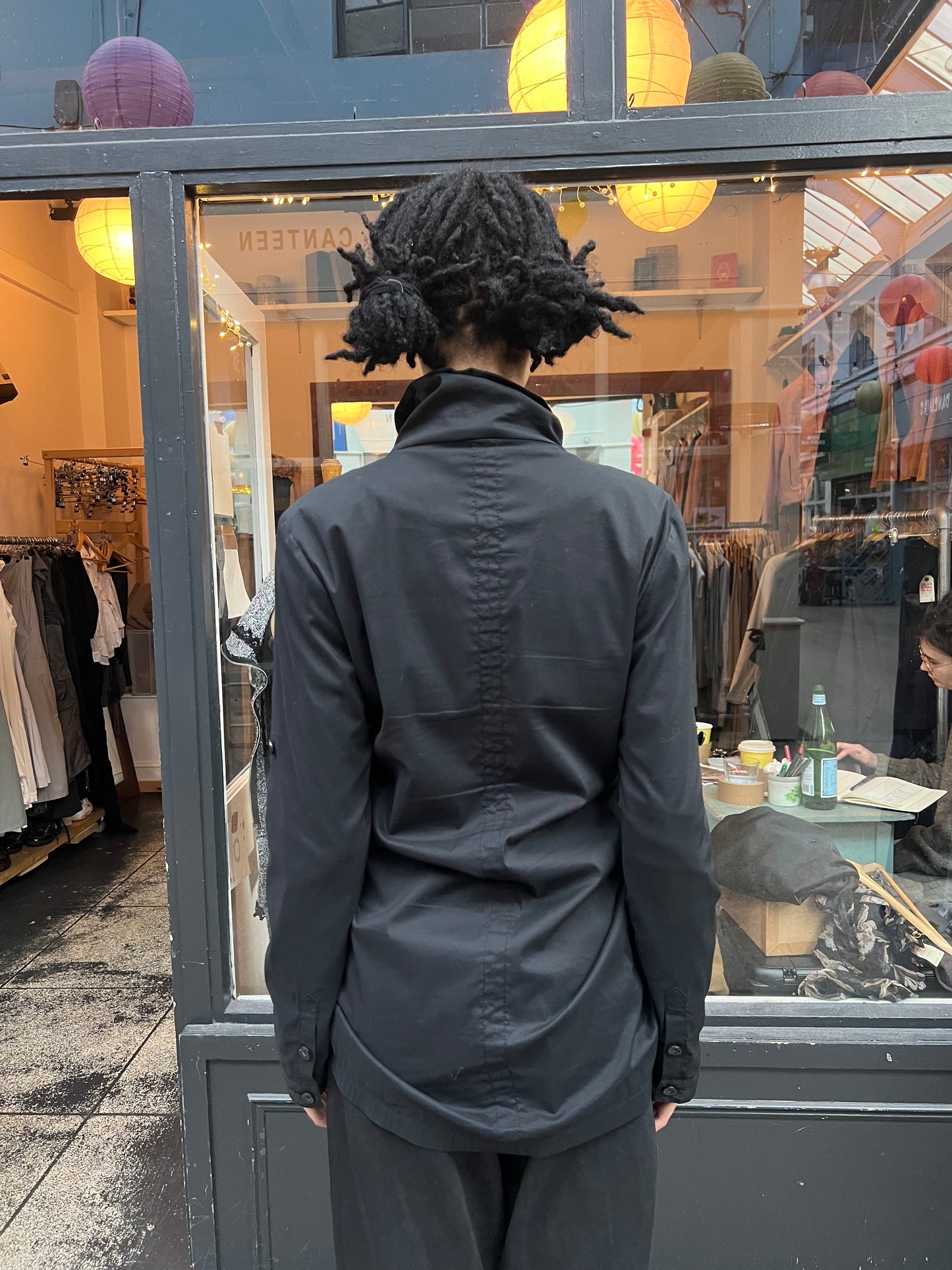 Black drawcord jacket