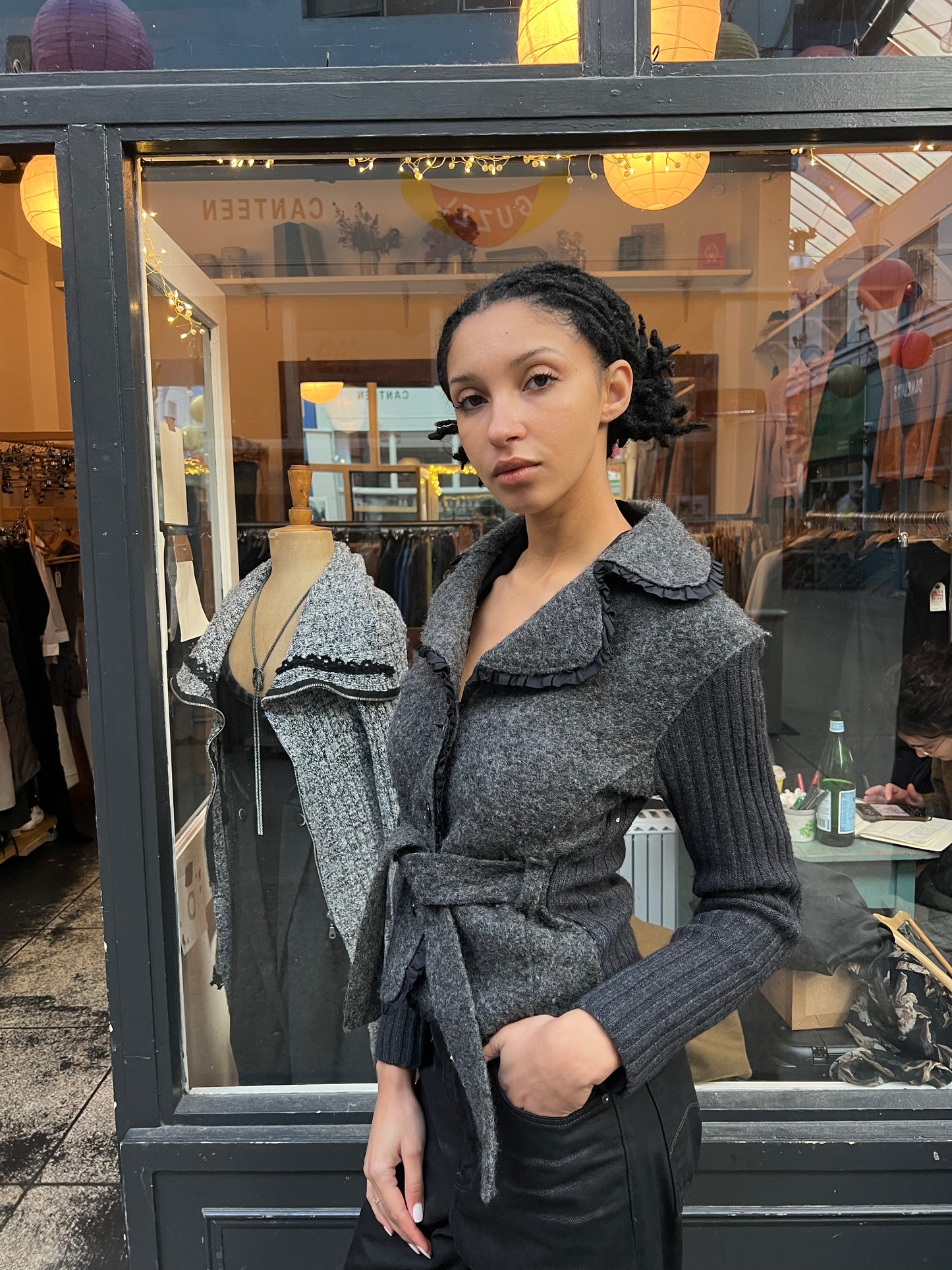 Knit Jacket with ribbing