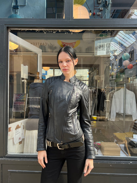 Black leather jacket