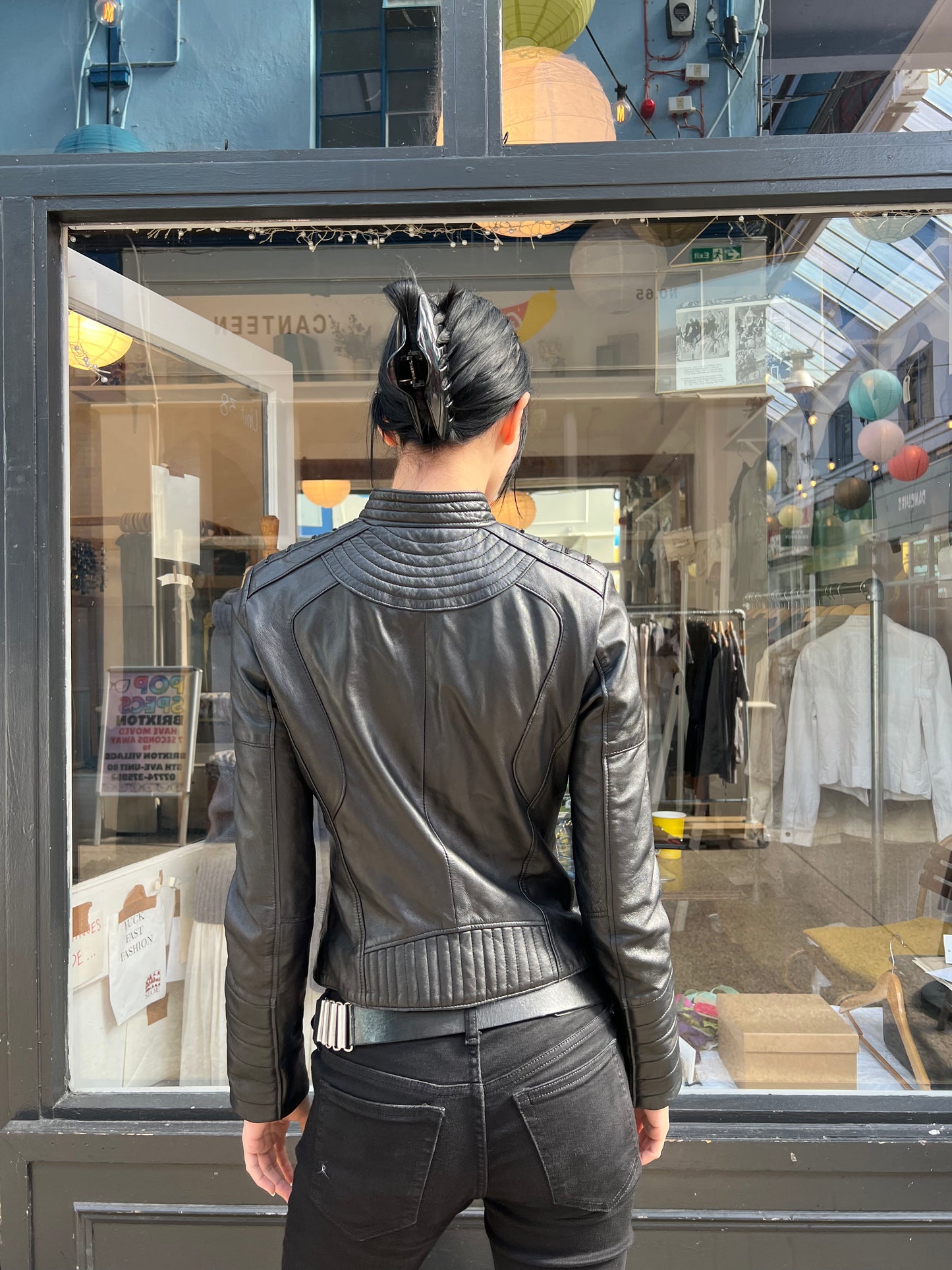 Black leather jacket