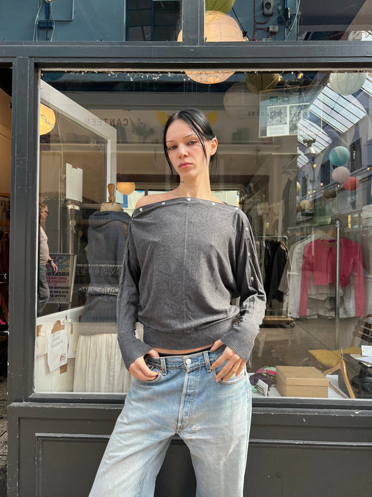 All saints grey slouchy knit