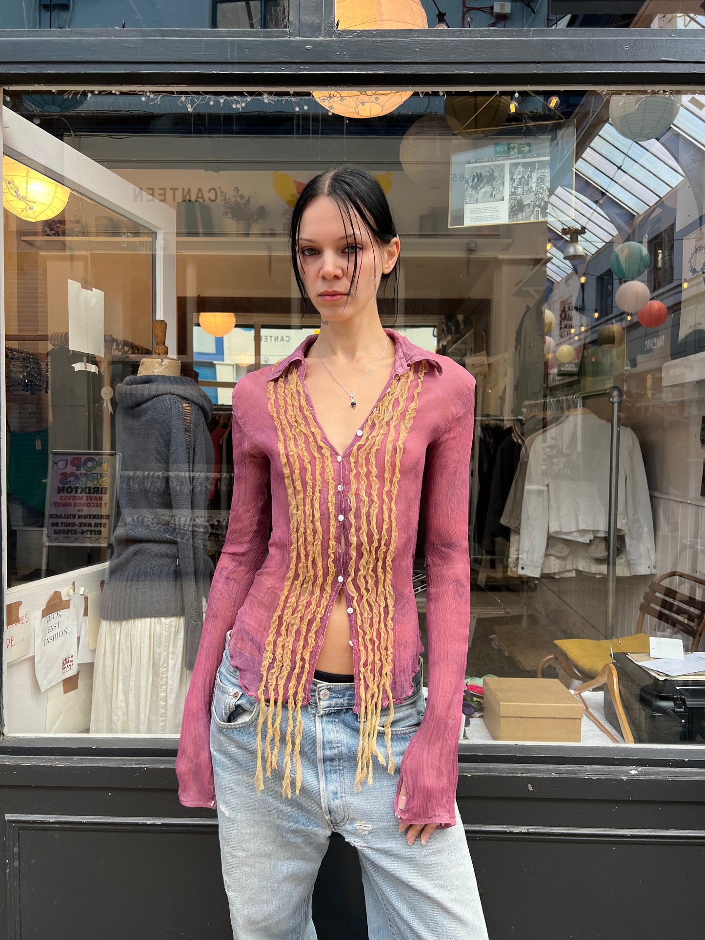 Nolita purple 100% silk shirt