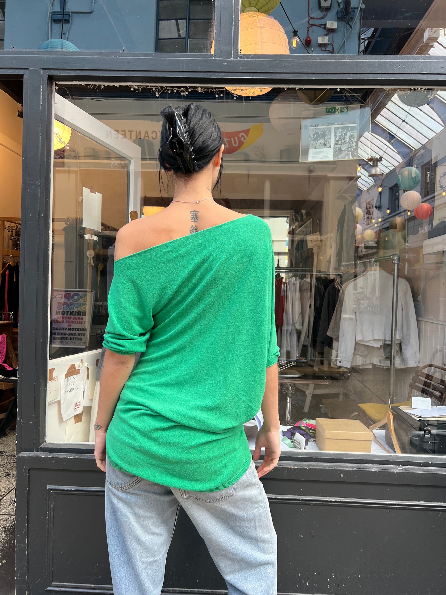 Green slouchy top
