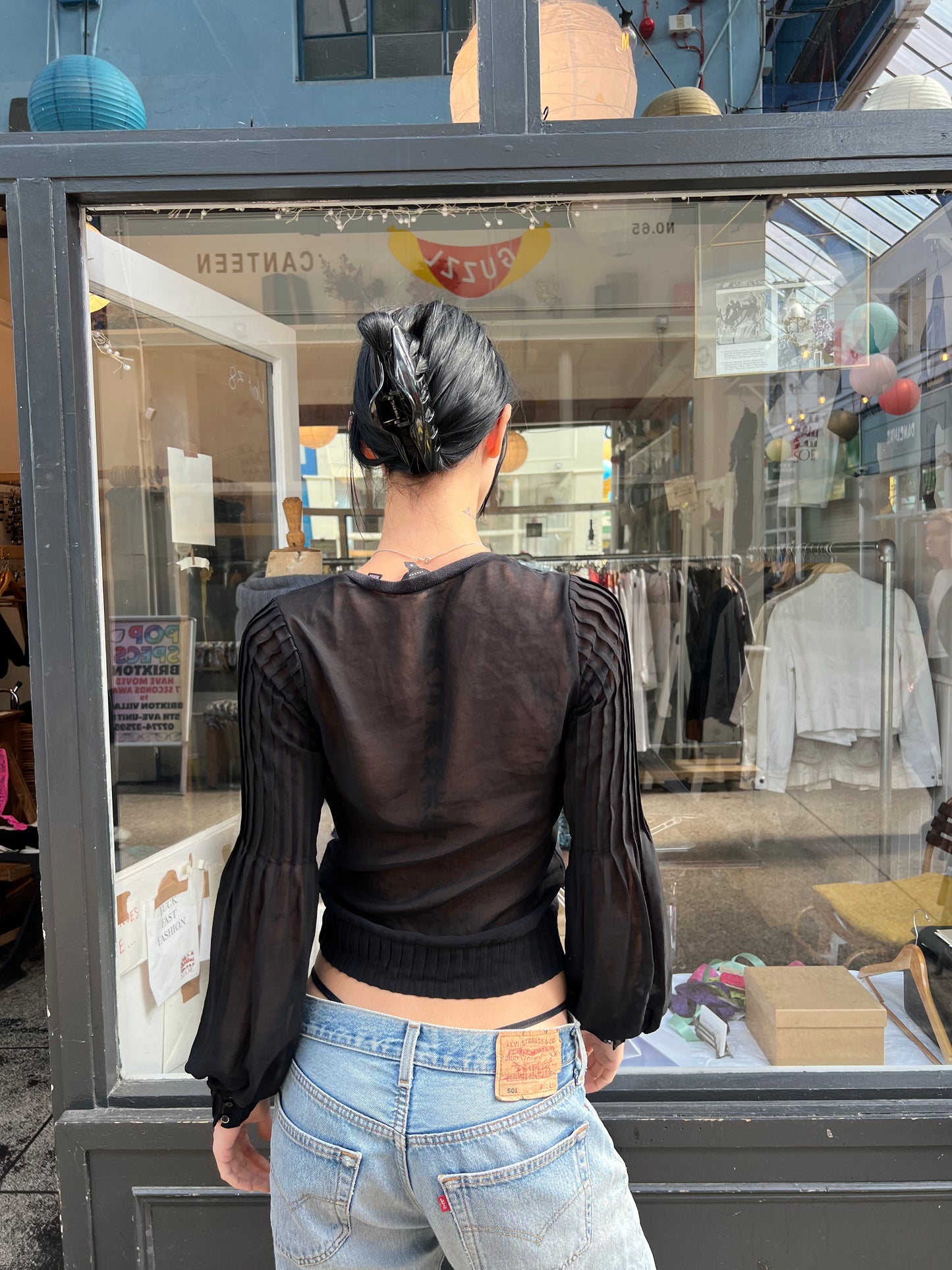 Black silk and cotton cardigan