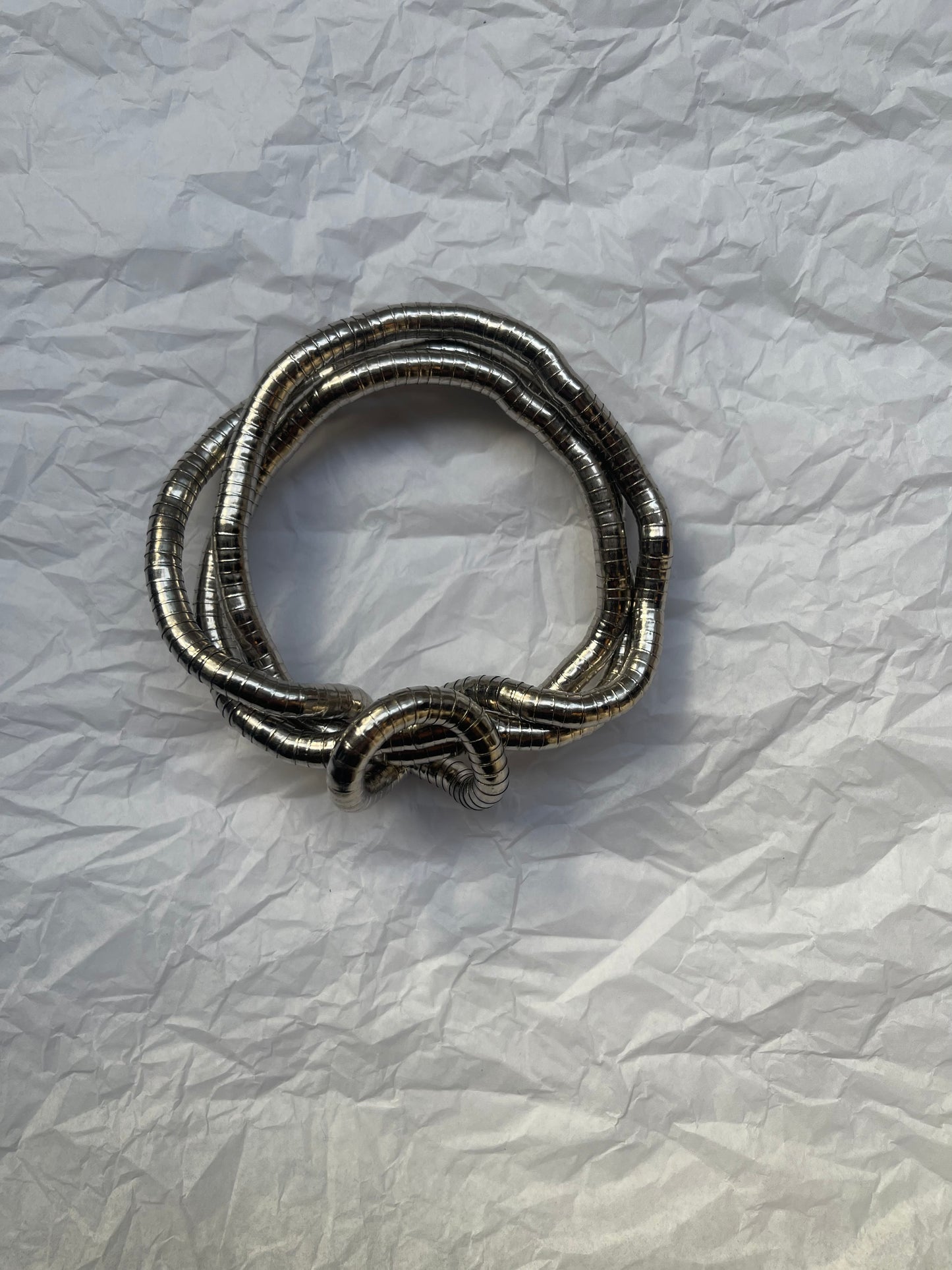Silver Flexible Bead Bracelet or Necklace