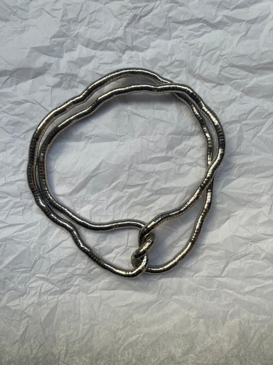 Silver Flexible Bead Bracelet or Necklace