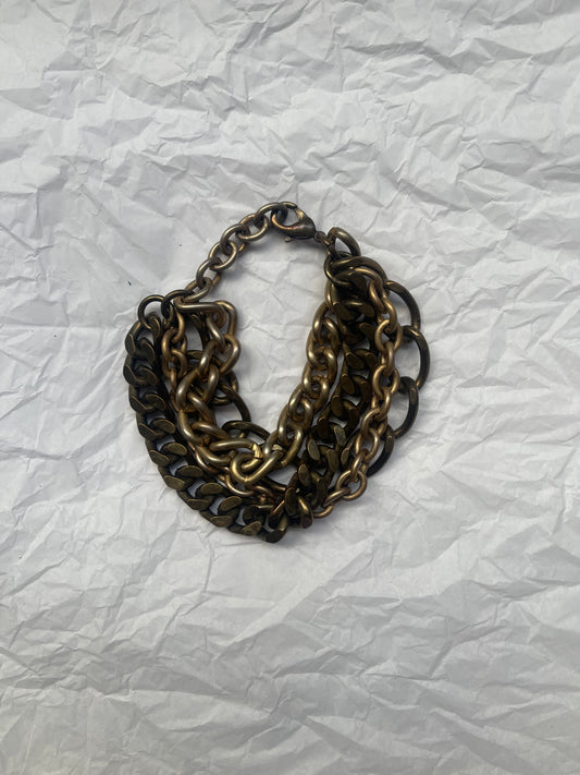 Multiple Chain Brass and Gunmetal Bracelet 1/2