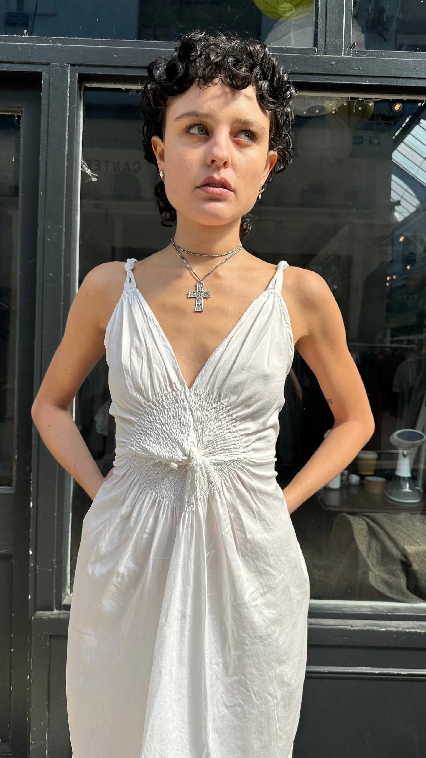 White 100% cotton dress