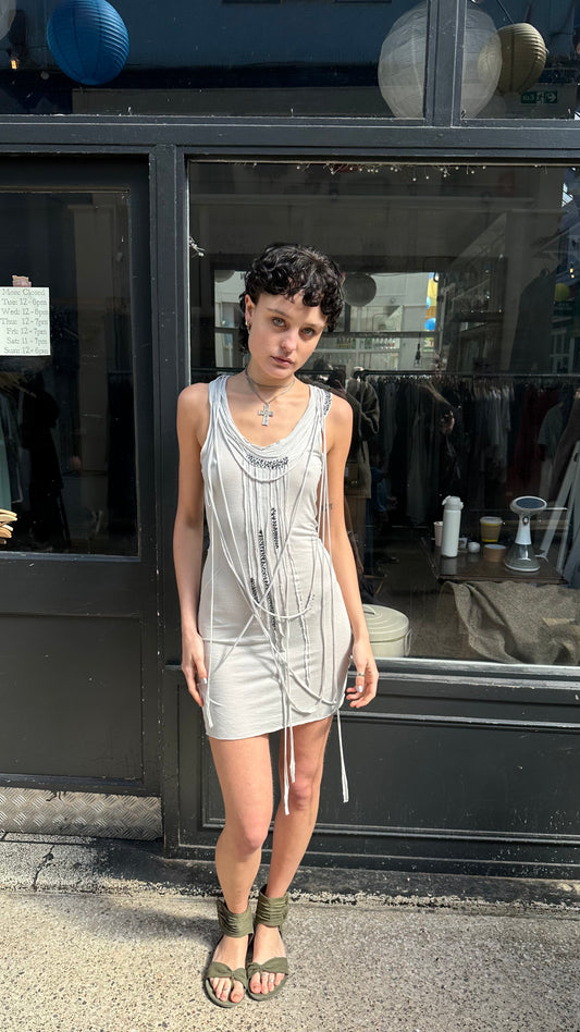 grey deconstructed mini dress