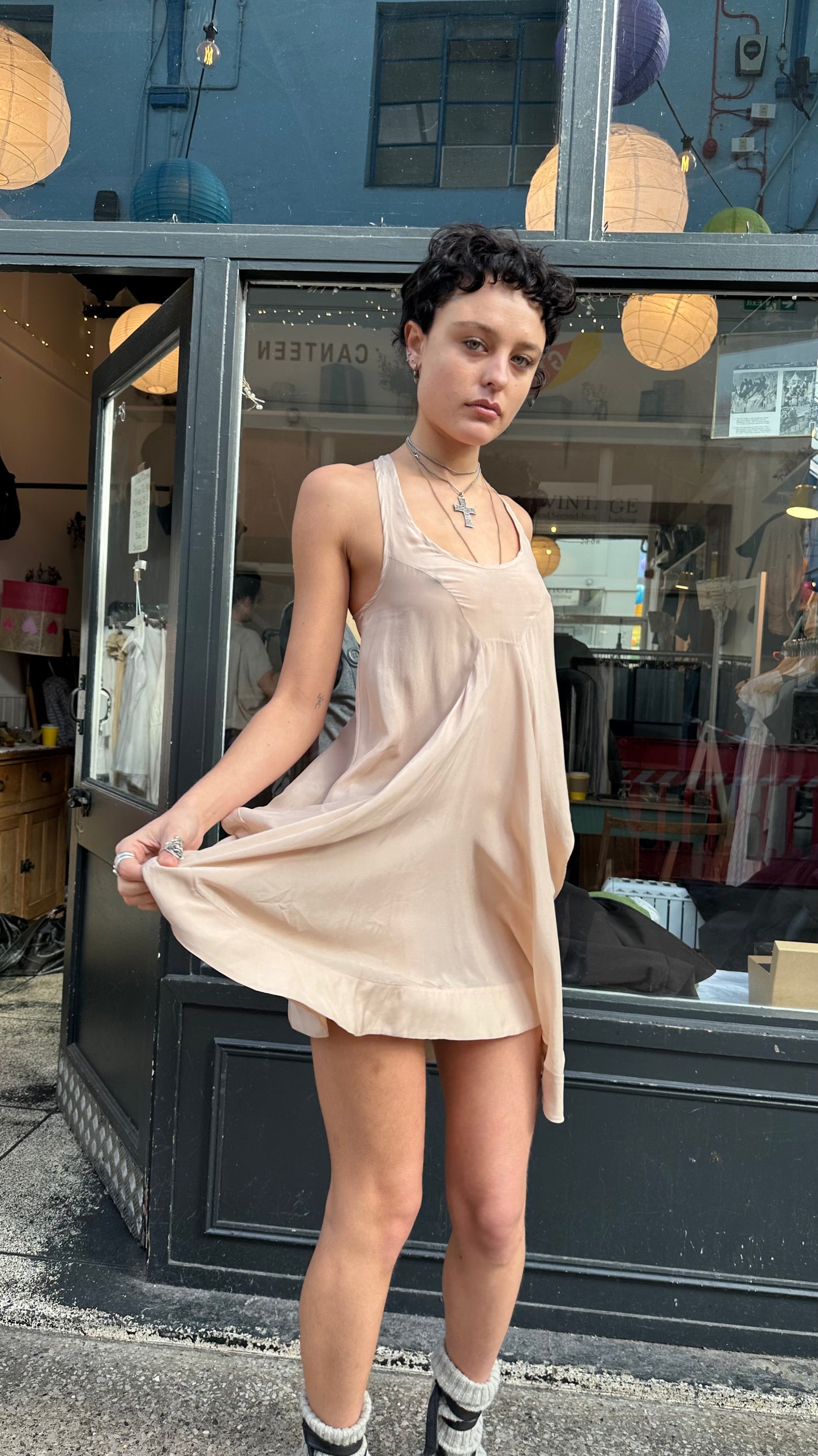 All saints nude 100% silk dress