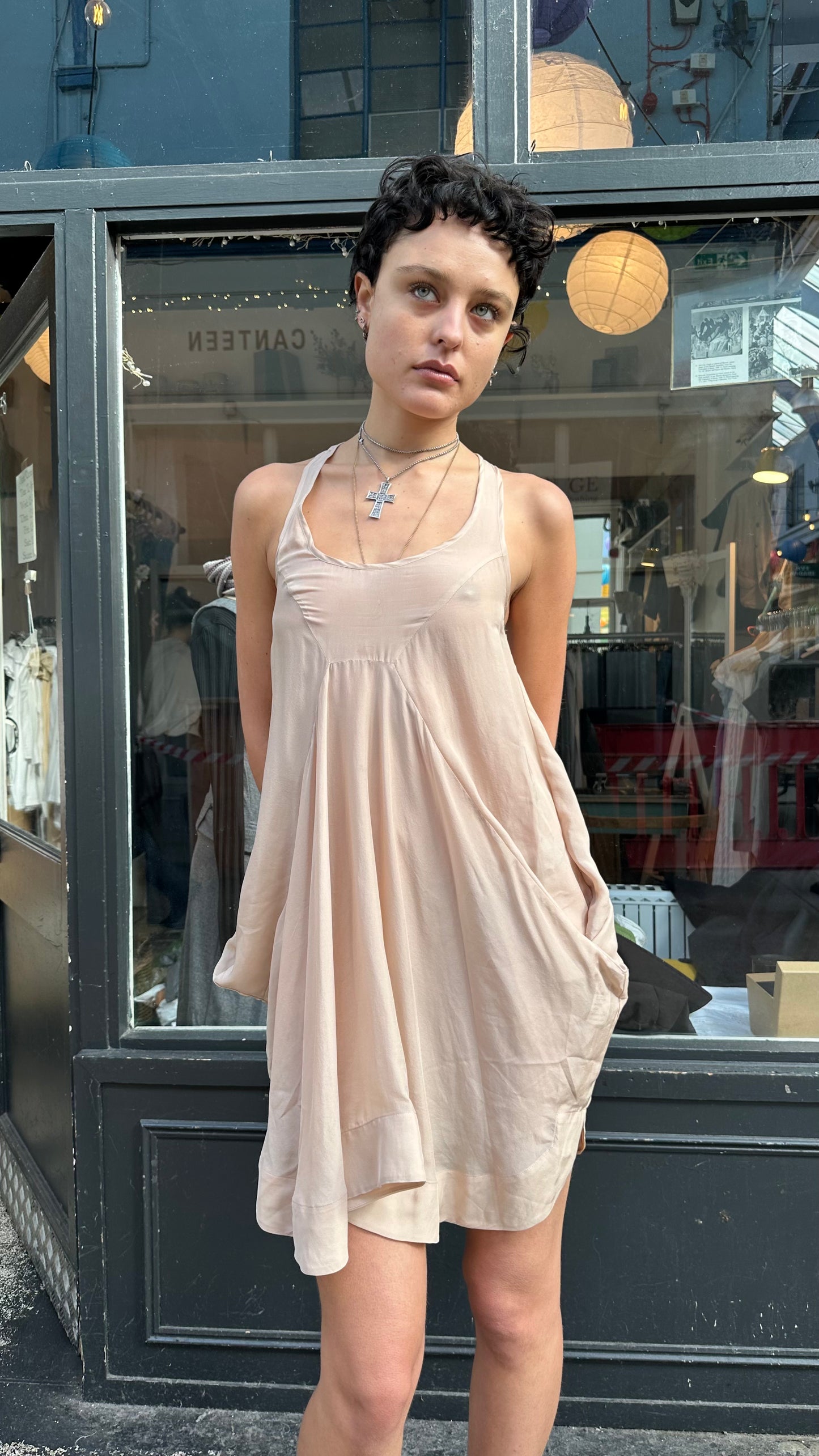 All saints nude 100% silk dress