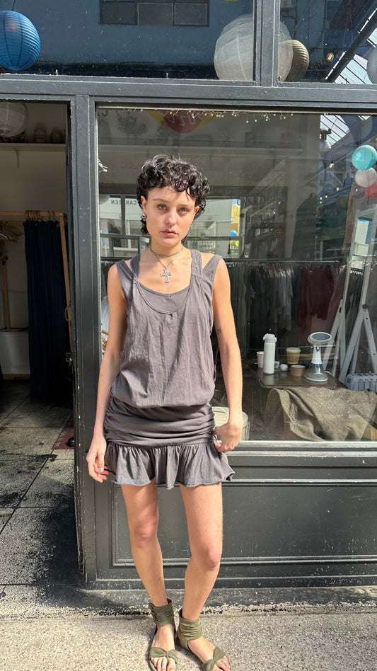 Grey racer back mini dress