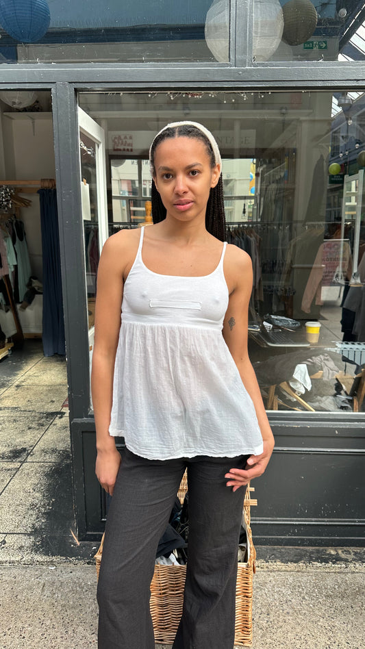White cotton baby doll top