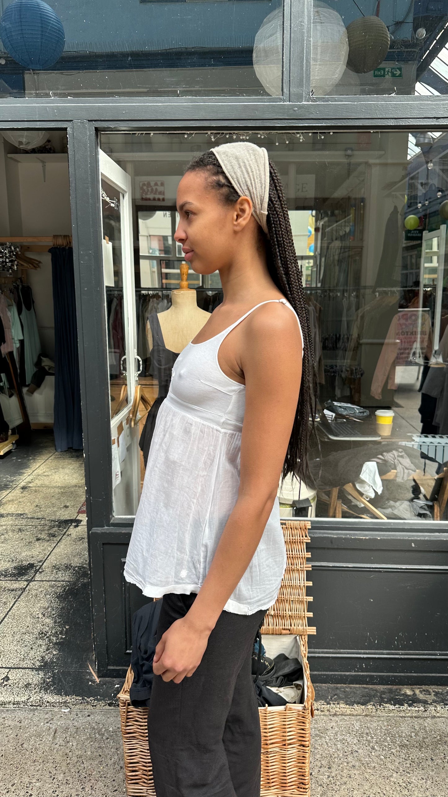 White cotton baby doll top