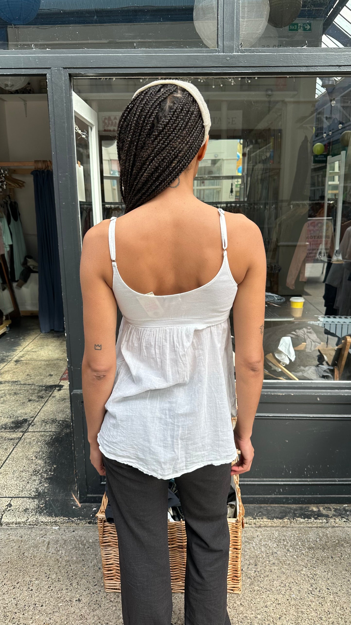 White cotton baby doll top