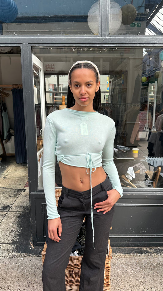 Turquoise wrap top
