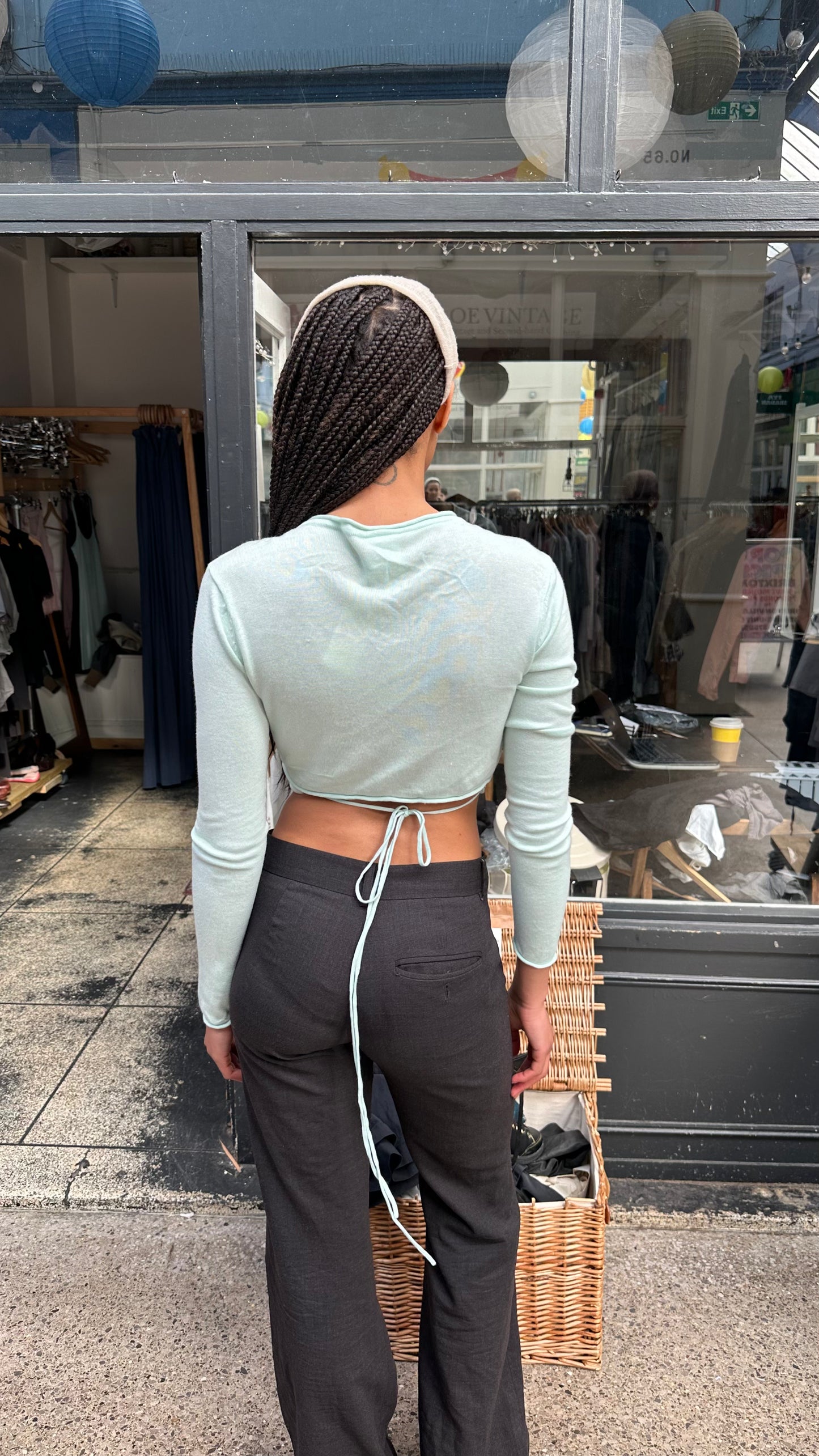 Turquoise wrap top