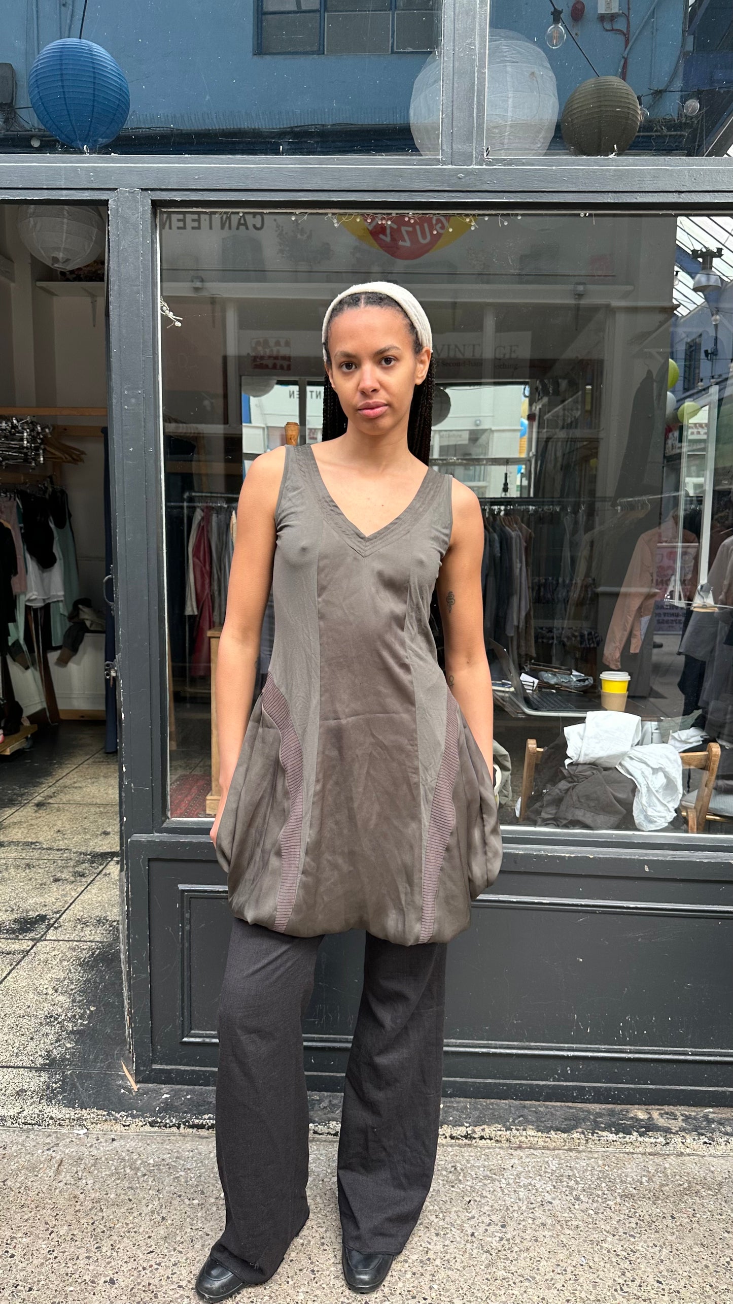 Khaki green bubble dress