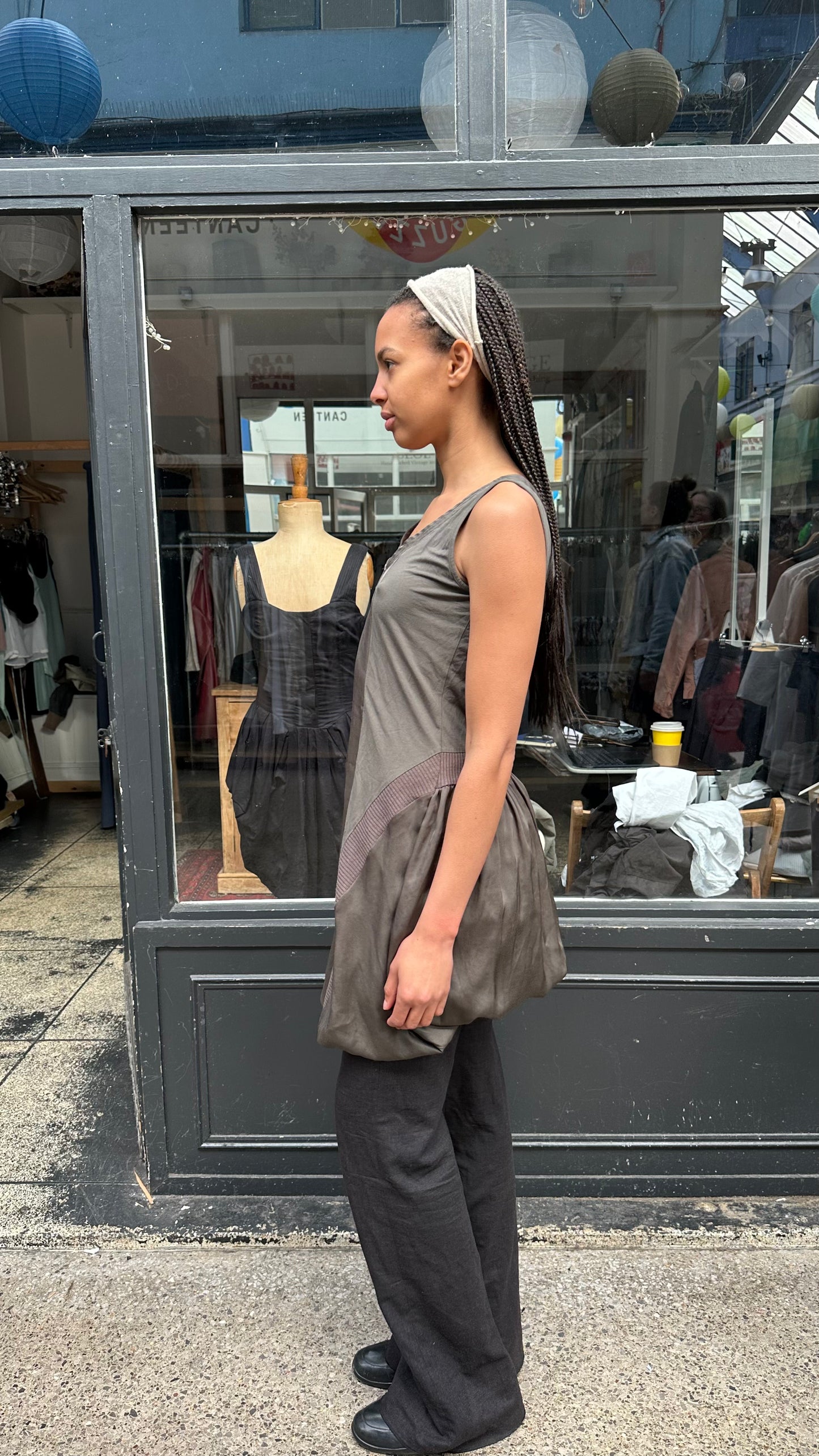 Khaki green bubble dress