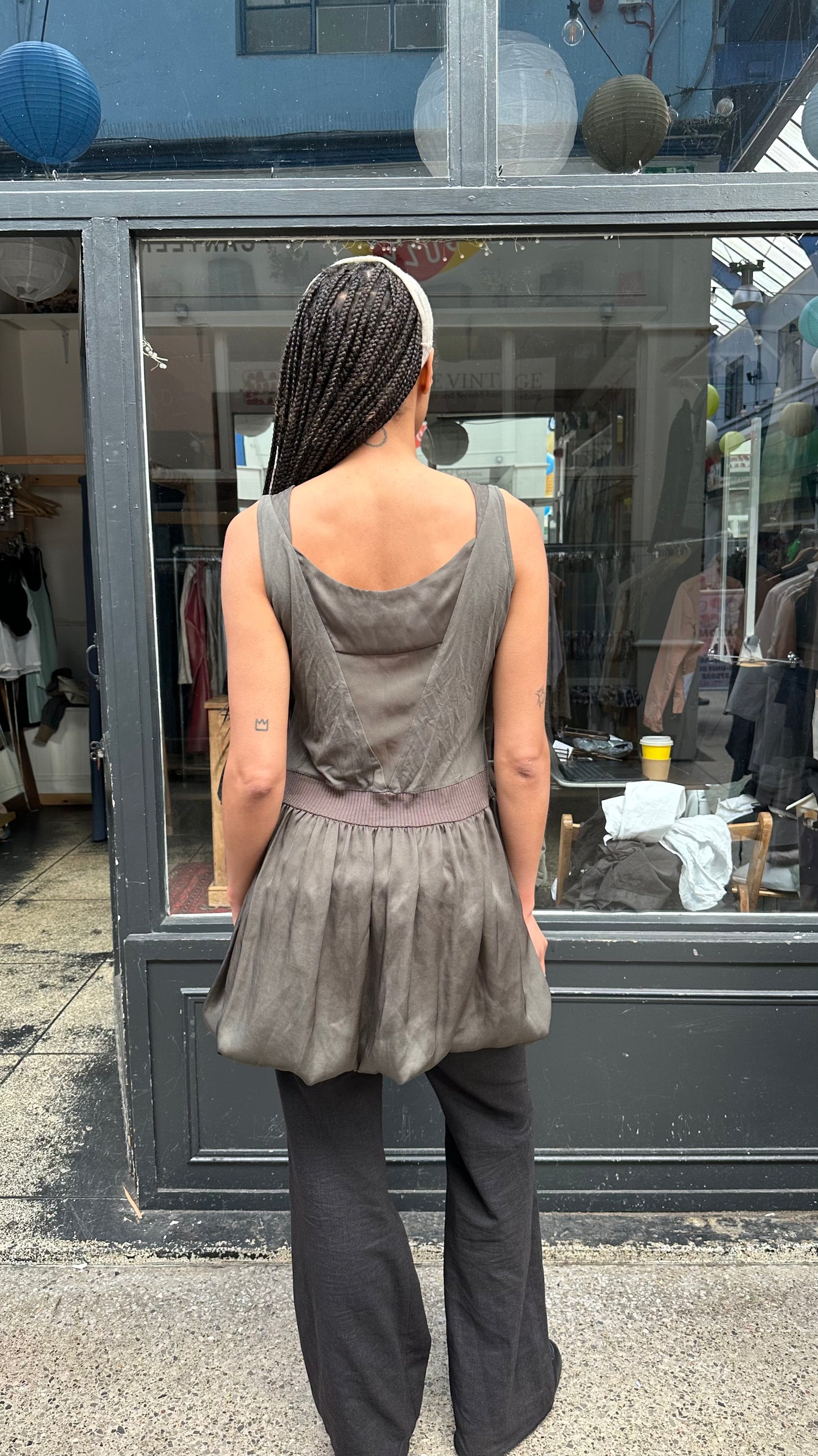 Khaki green bubble dress