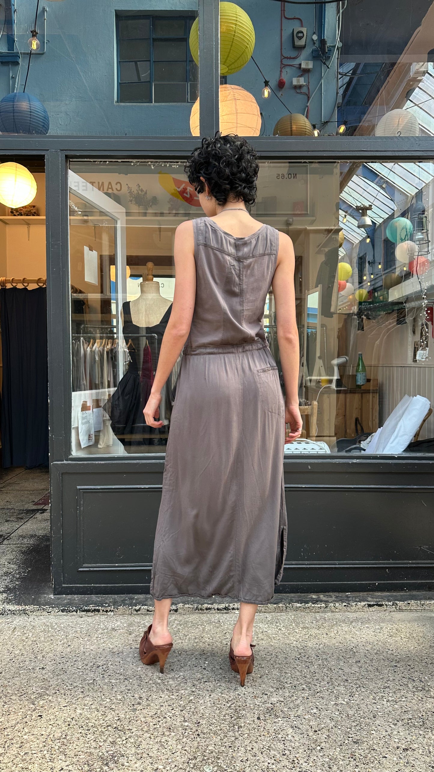 Brown cotton maxi