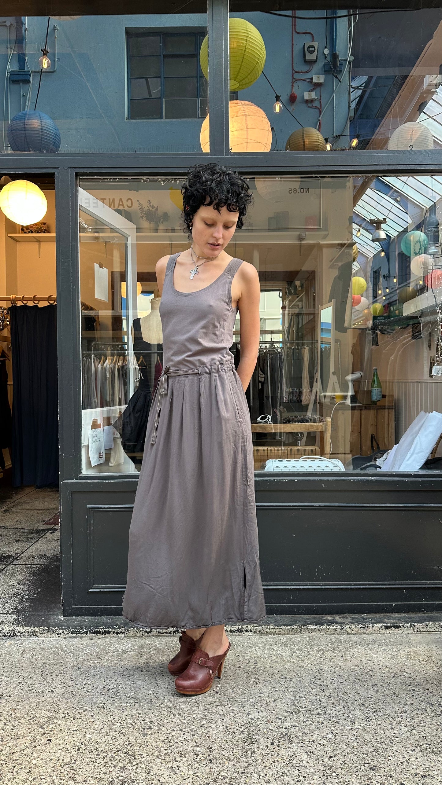 Brown cotton maxi