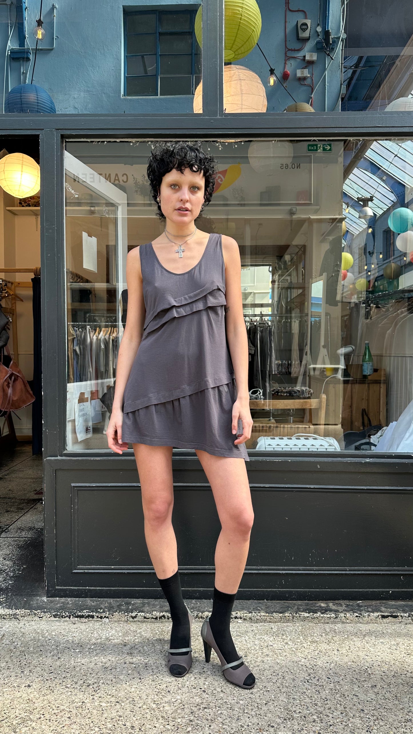 Grey mini dress / tunic top