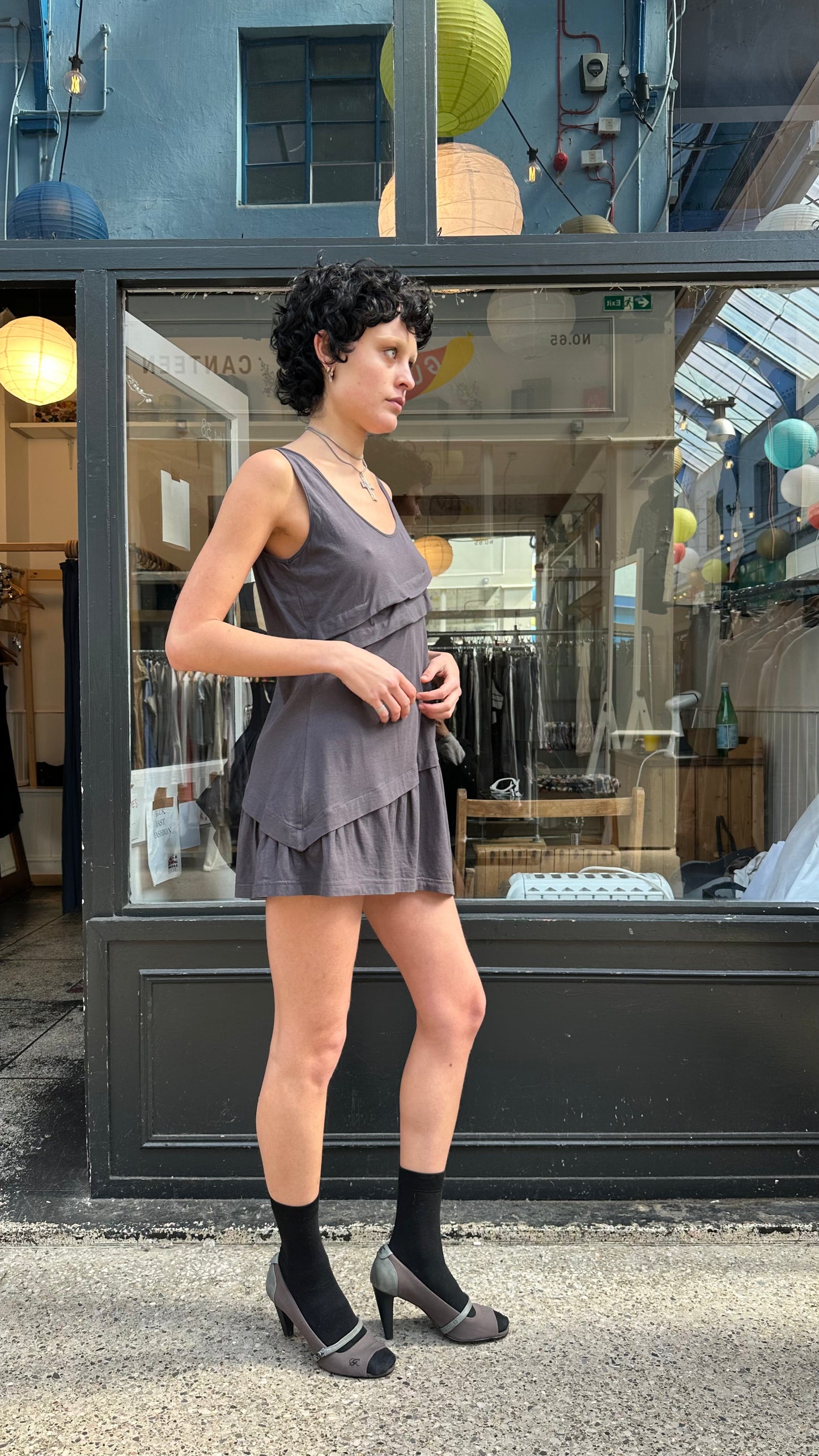 Grey mini dress / tunic top