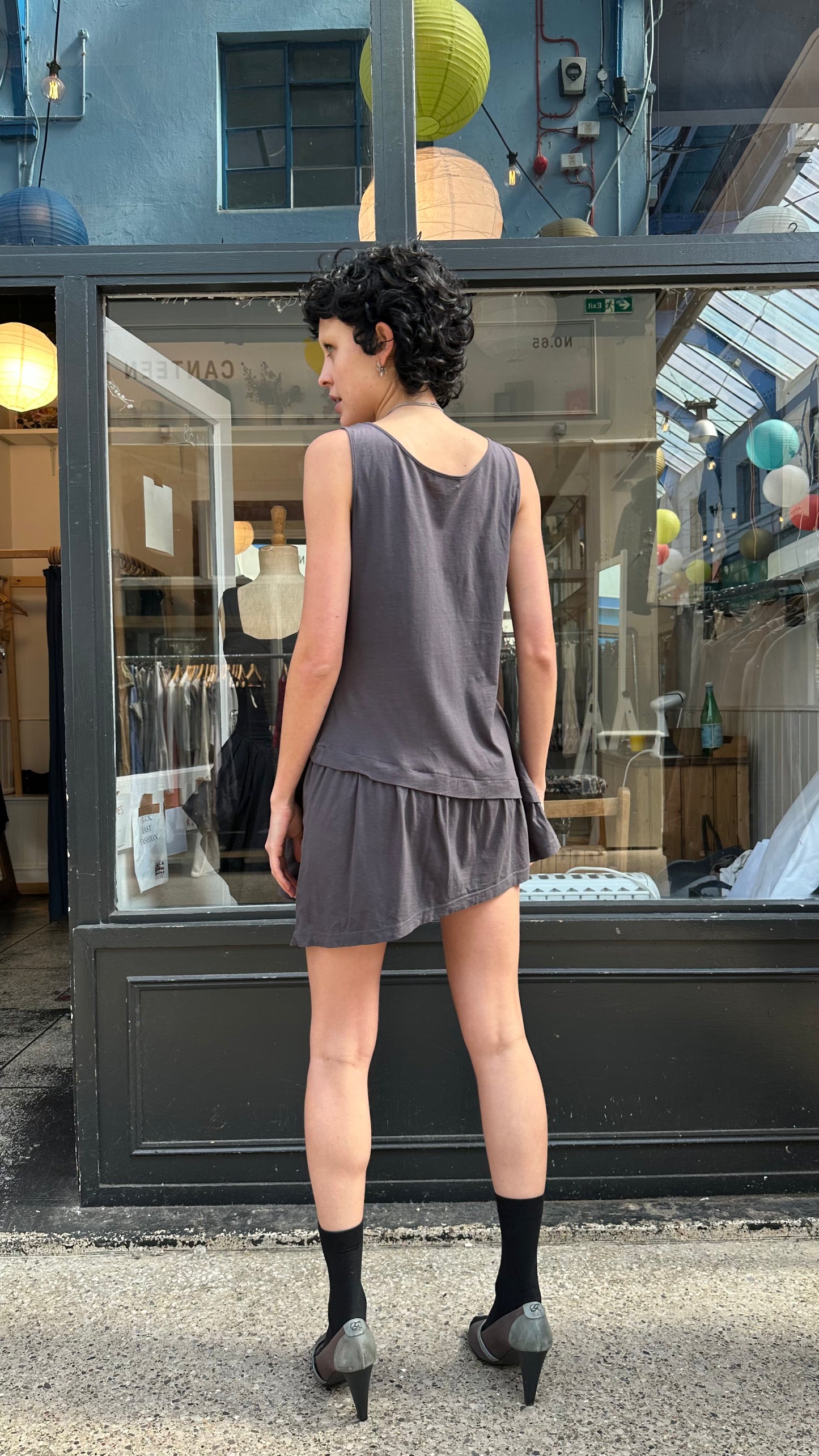 Grey mini dress / tunic top