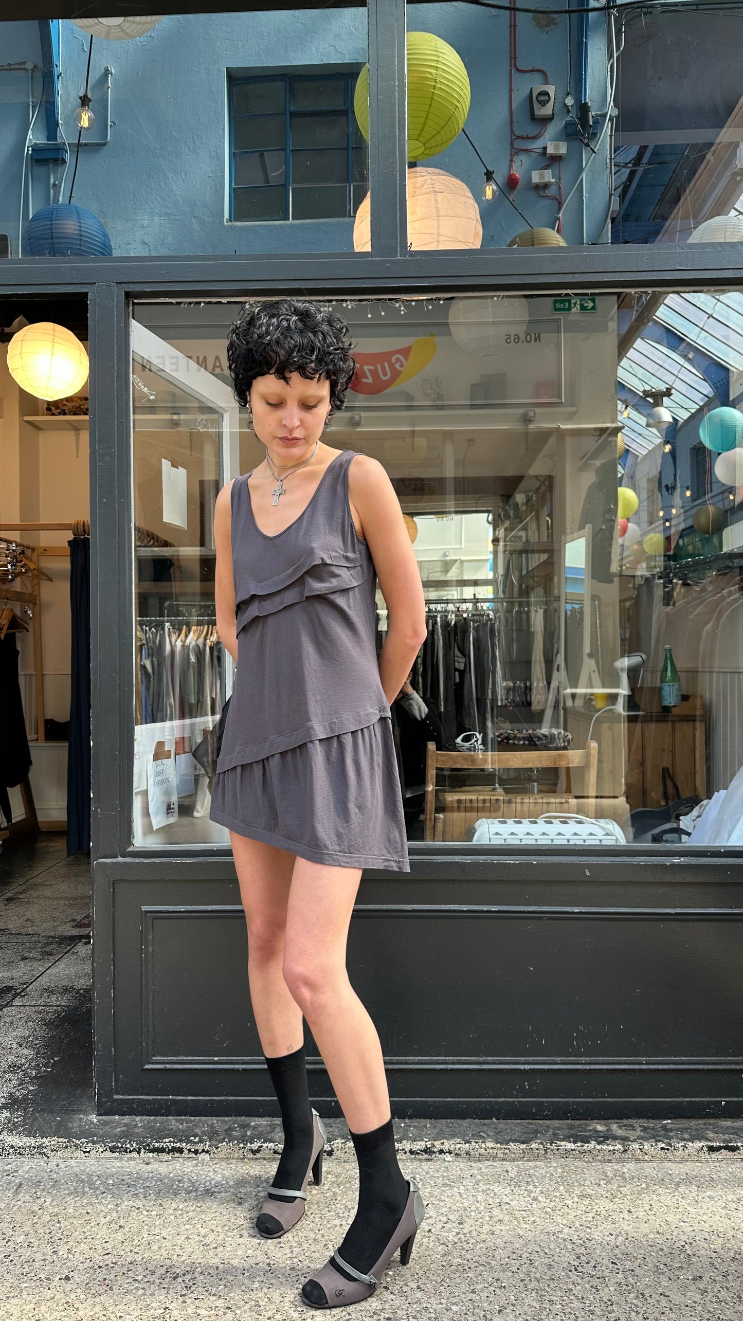 Grey mini dress / tunic top