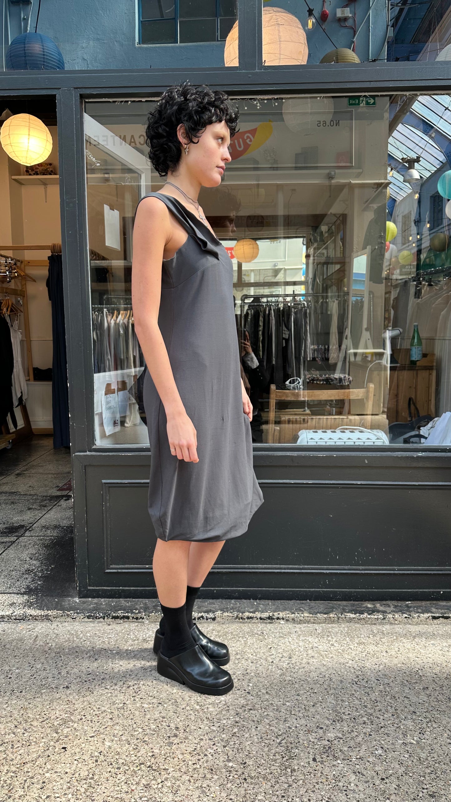 Sarah Pacini grey midi dress