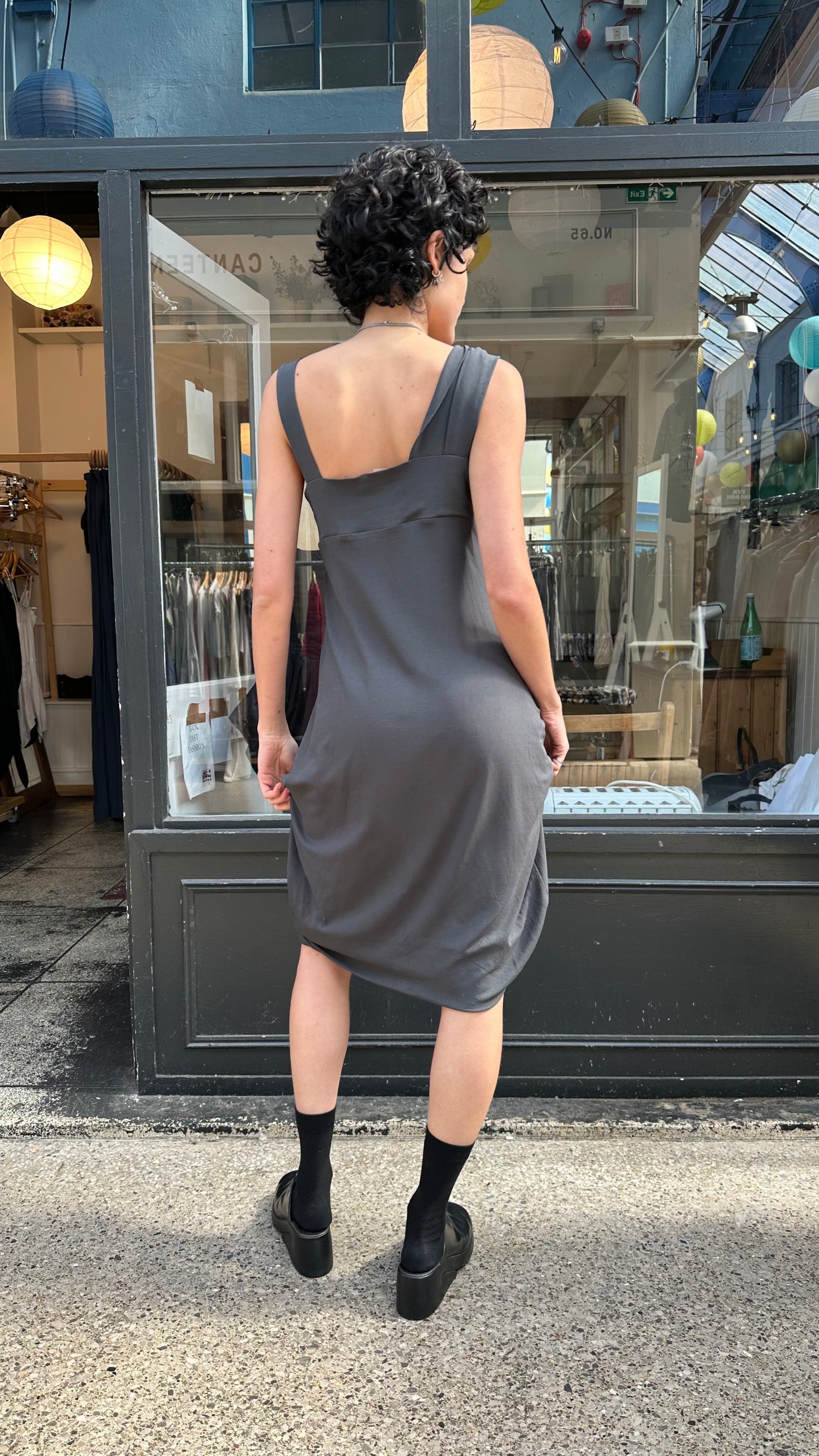 Sarah Pacini grey midi dress