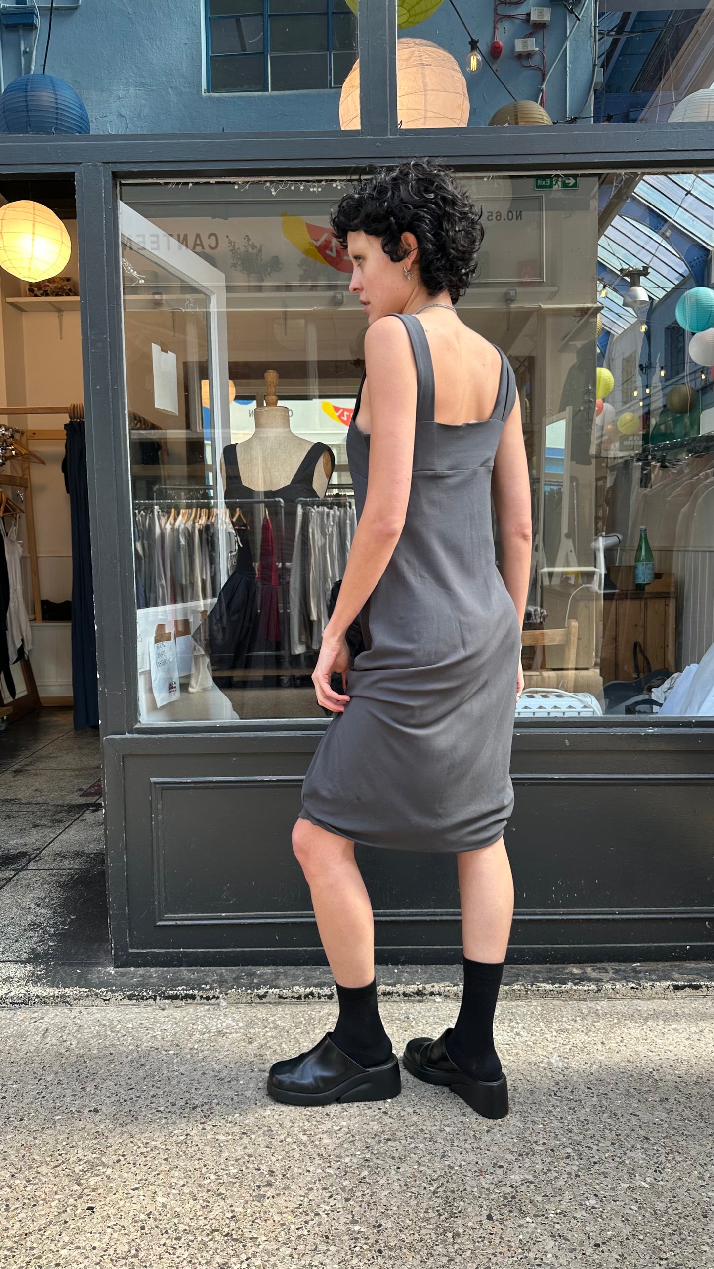 Sarah Pacini grey midi dress