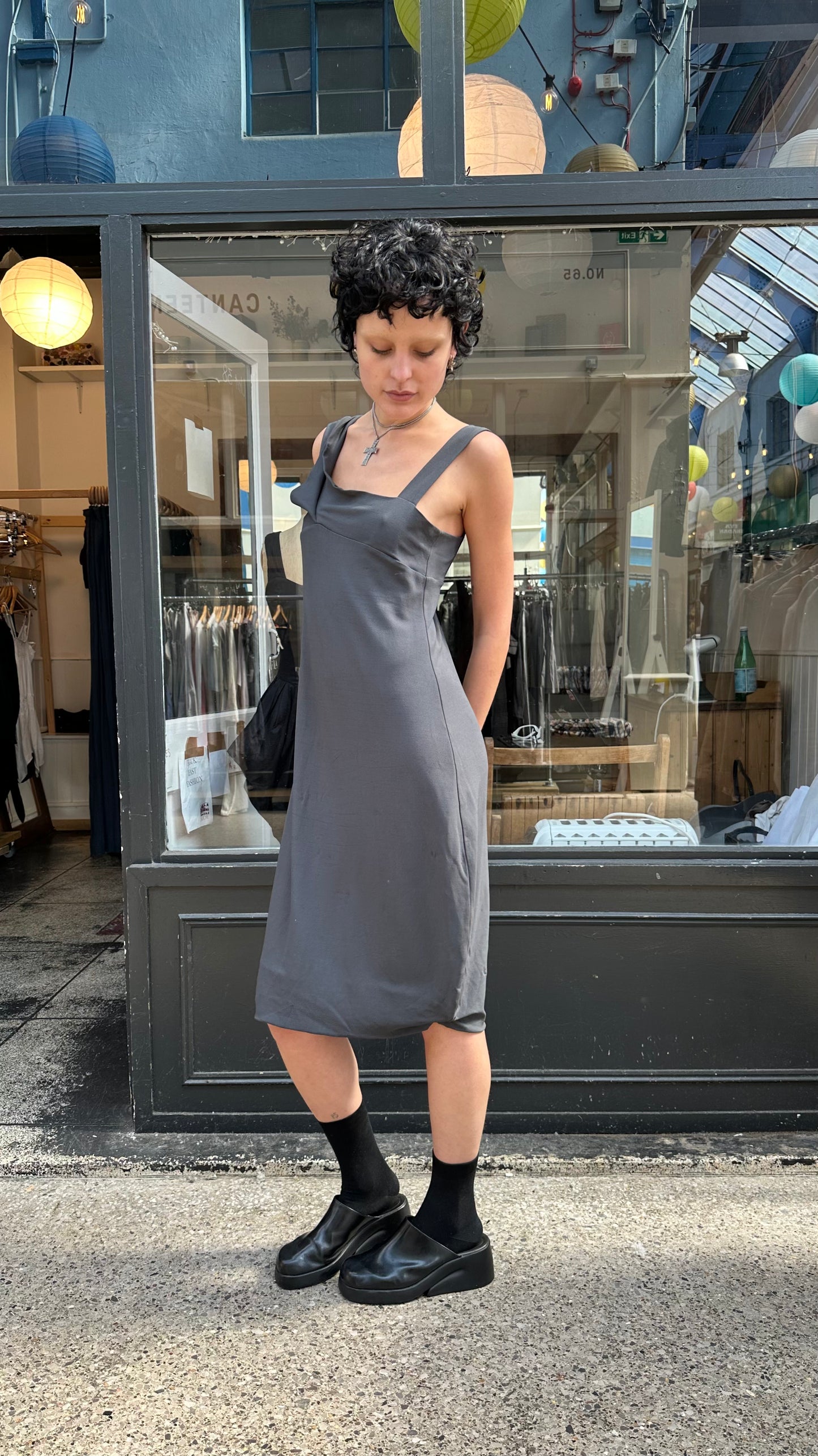Sarah Pacini grey midi dress