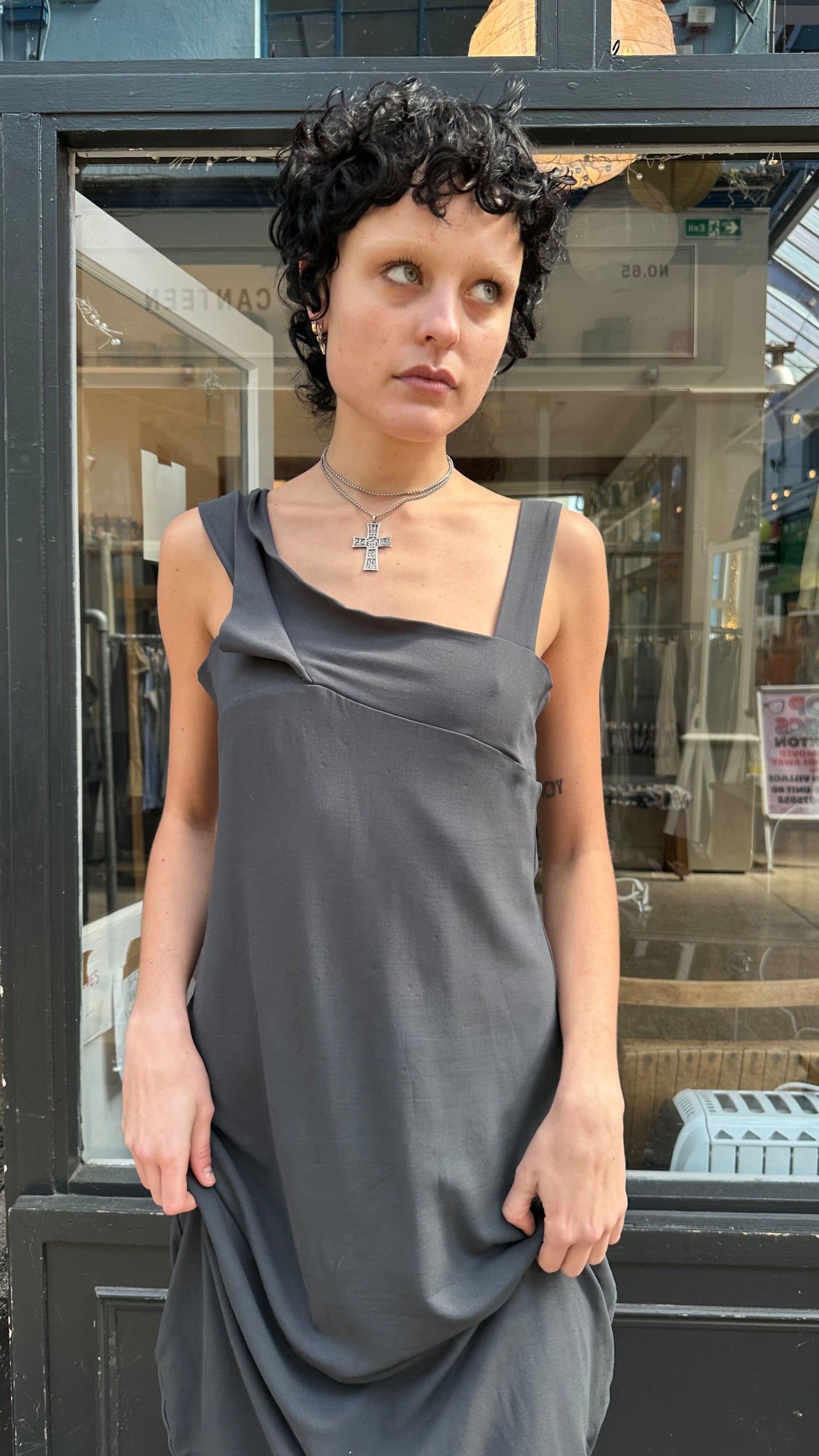 Sarah Pacini grey midi dress